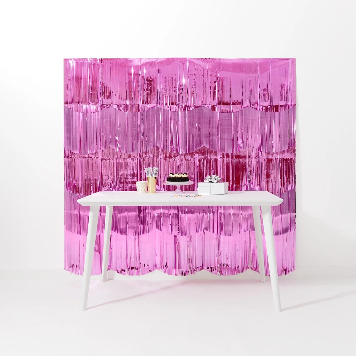 1 Pink Fringe Backdrop, 1 of 8