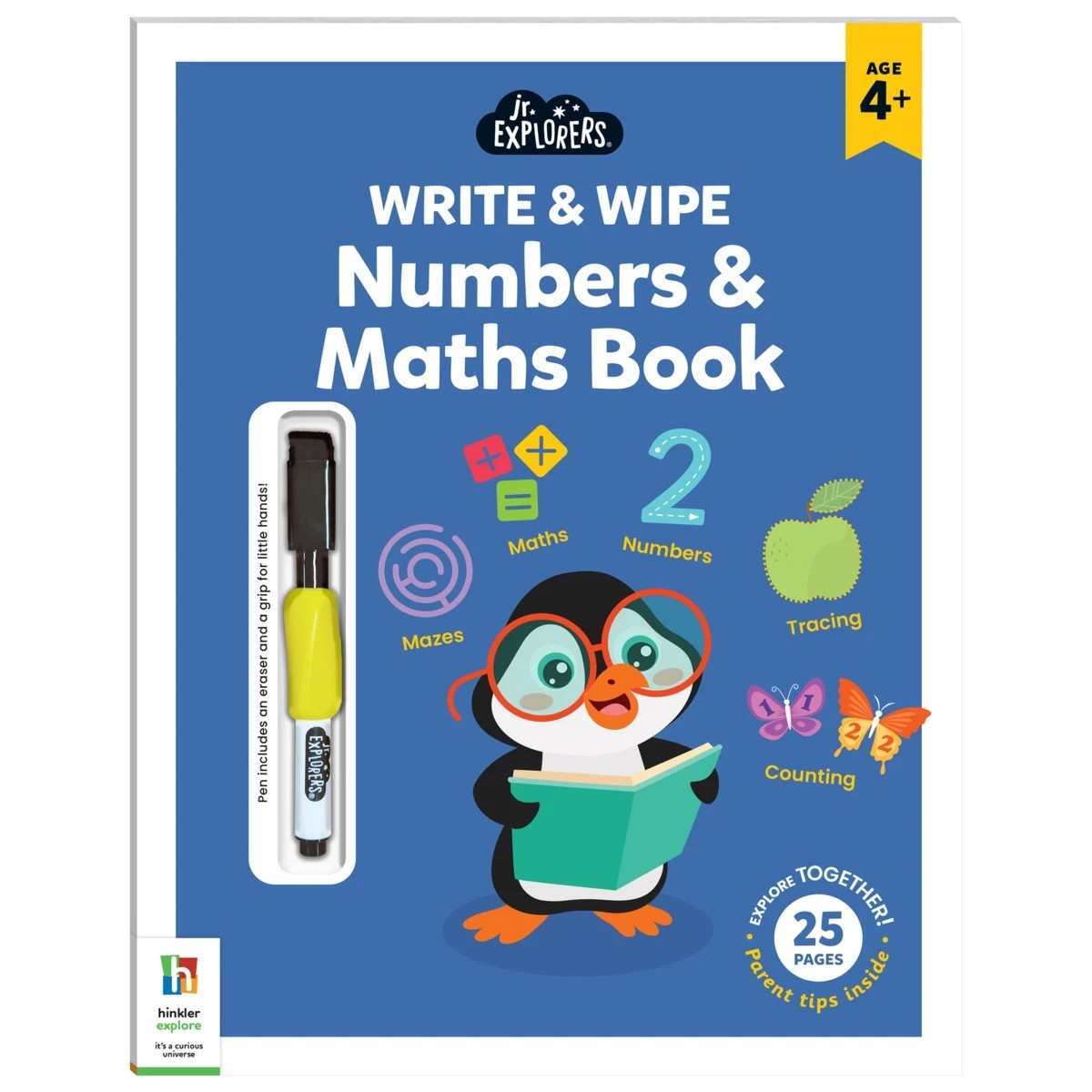 1 Junior Explorers: Write and Wipe Numbers and Maths Book, 1 of 6