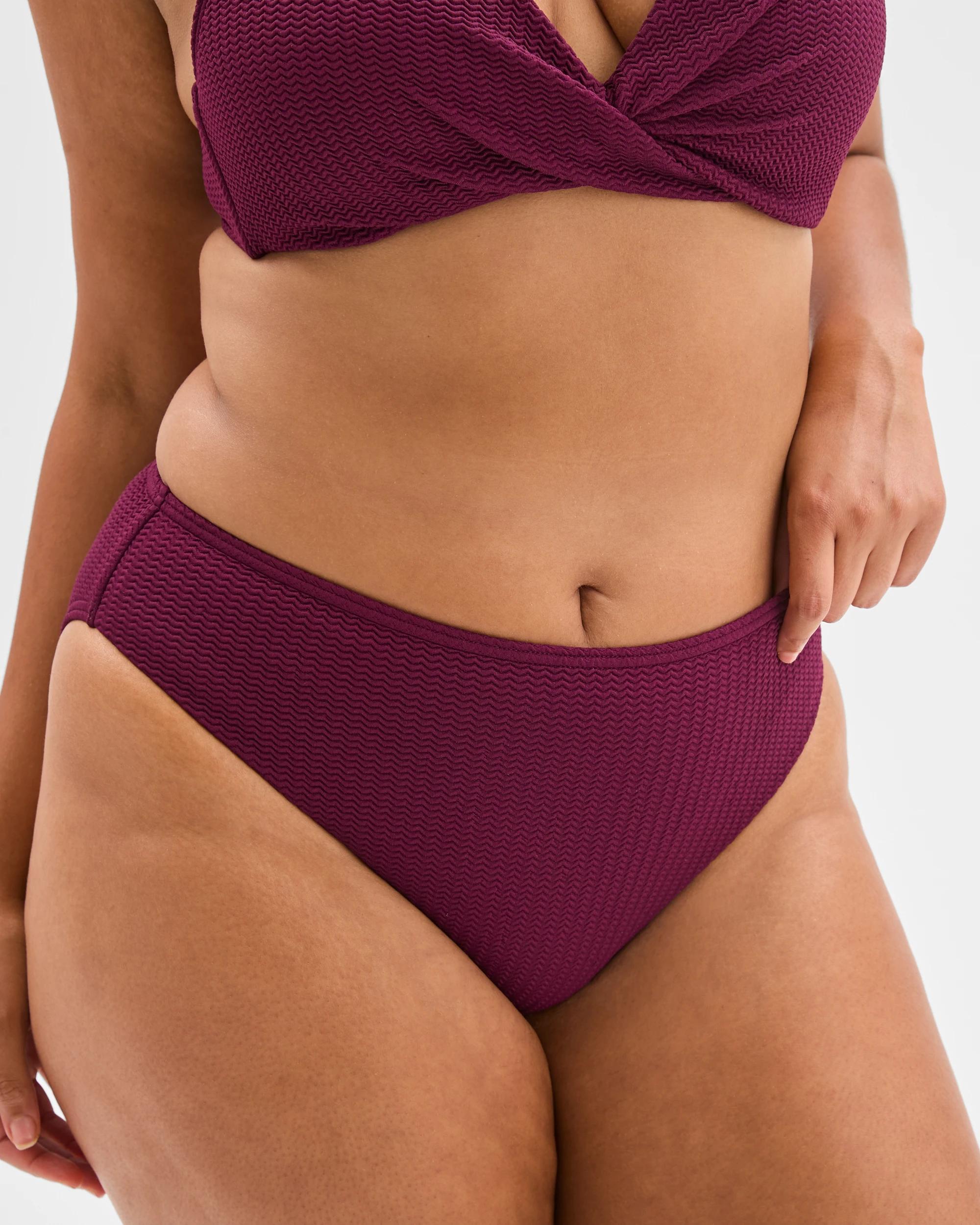 8 Target Woman Resort Crinkle High Waisted High Cut Bikini Briefs DEEP PLUM, 8 of 10
