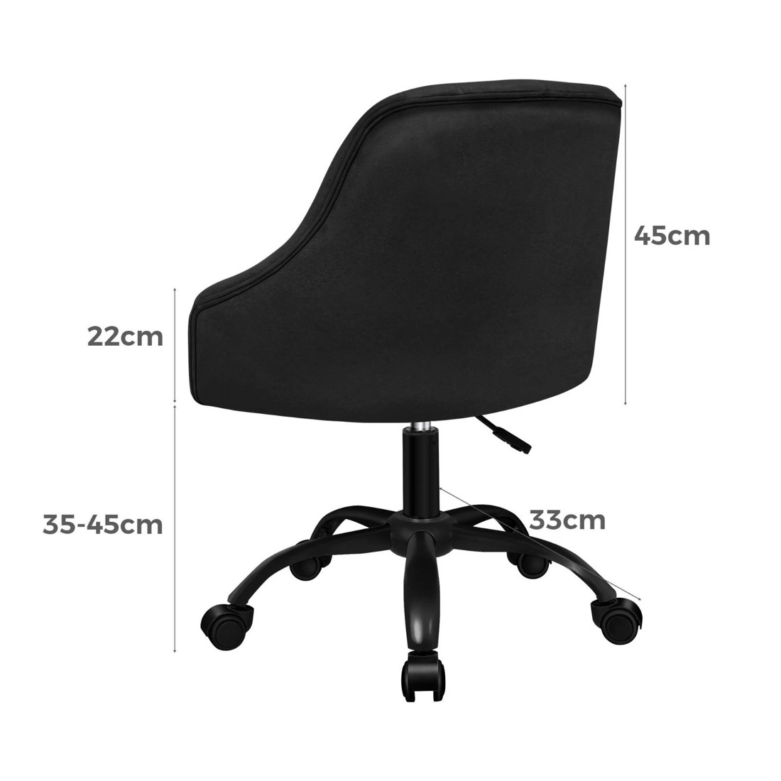 7 Alfordson Velvet Office Chair Computer Swivel Armchair Work Adult Kids - Black, 7 of 10