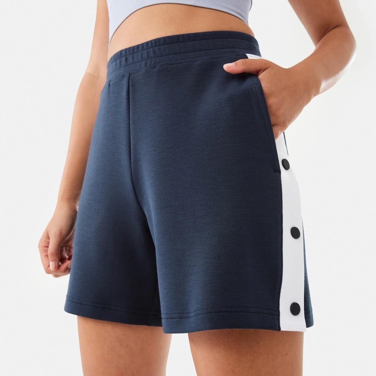 1 Active Womens Snap Shorts Shade Navy, 1 of 8