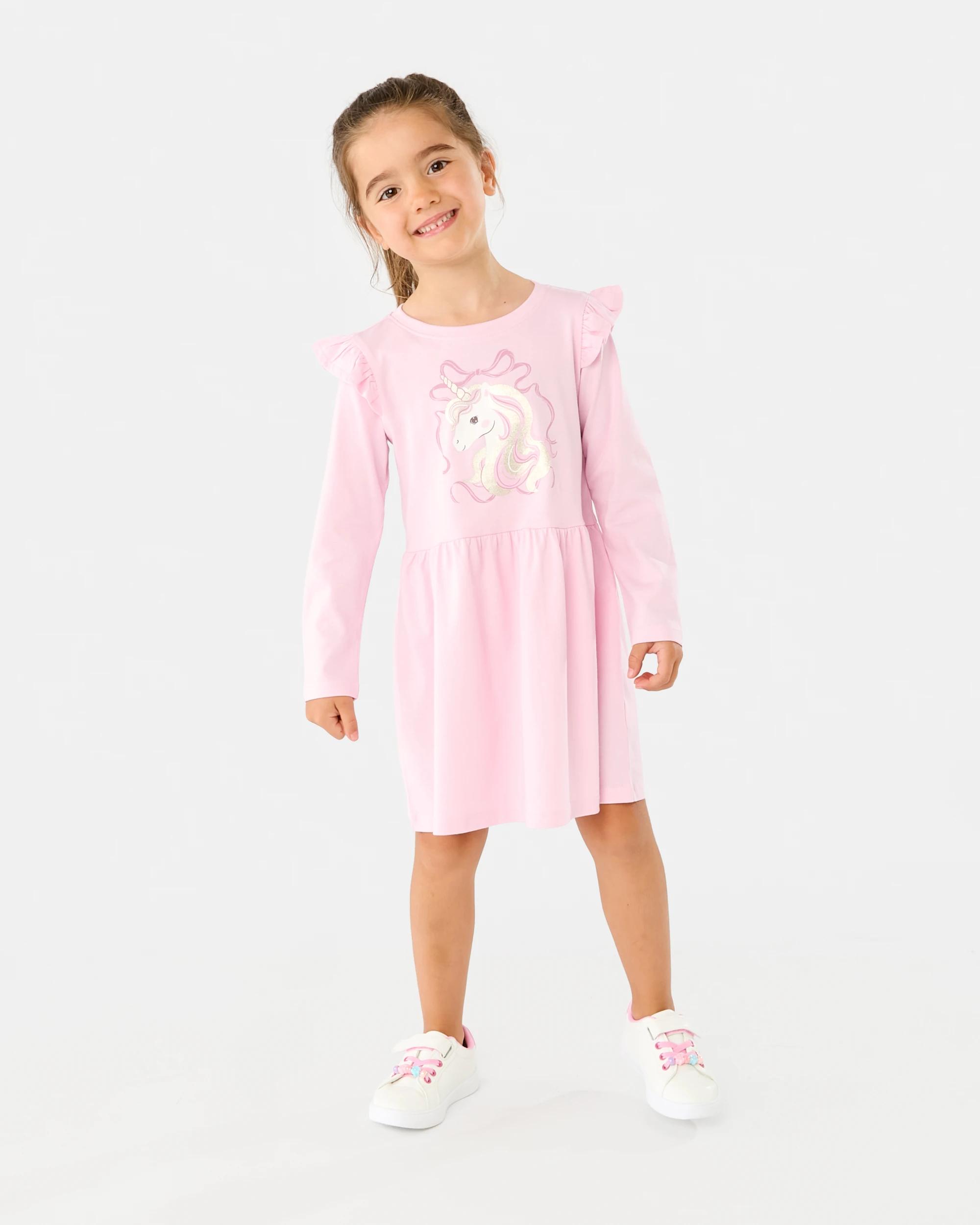 6 Long Sleeve Jersey Dress Pnk Unicrn, 6 of 8