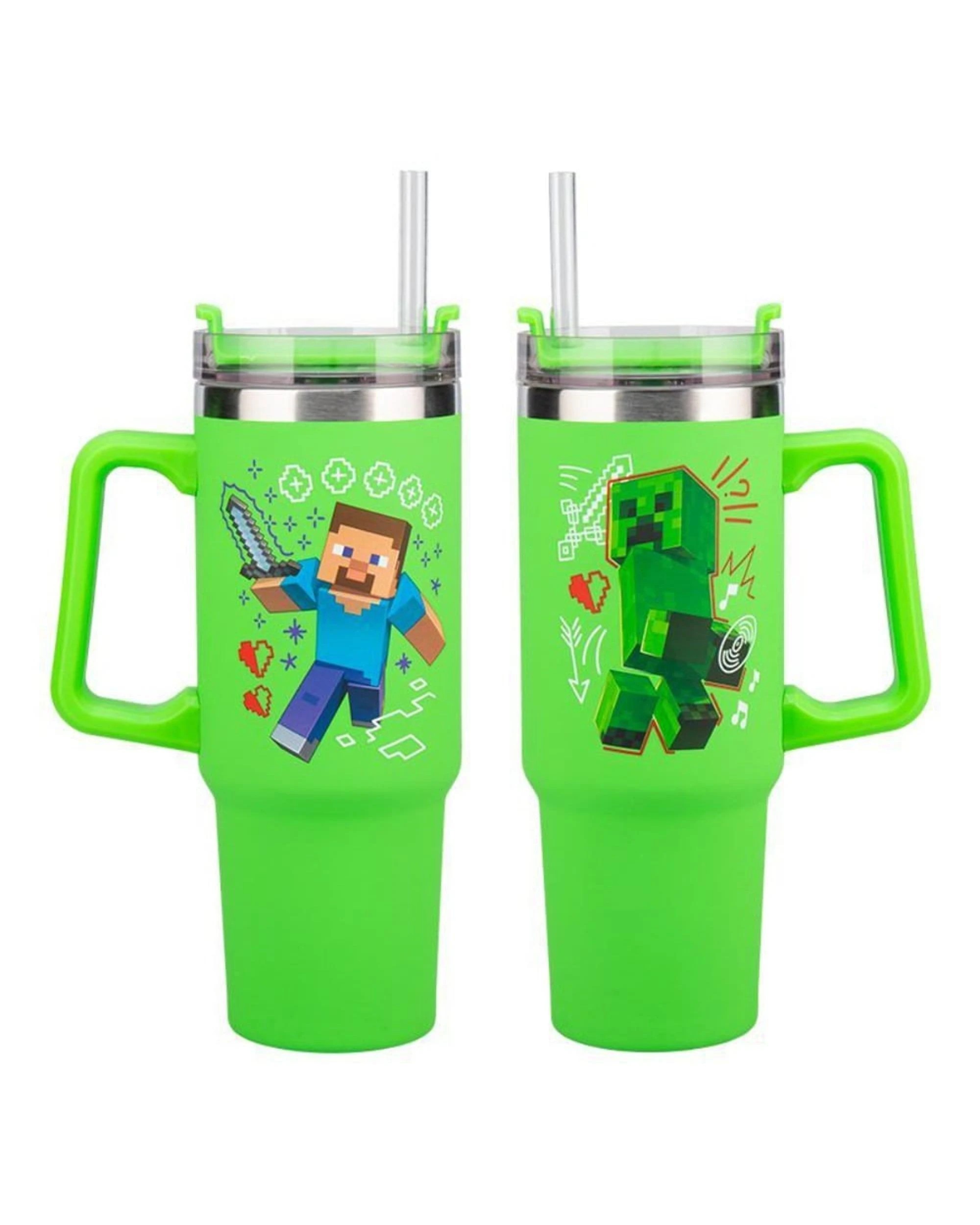 3 Paladone Minecraft Green 900ml Travel Cup, 3 of 5