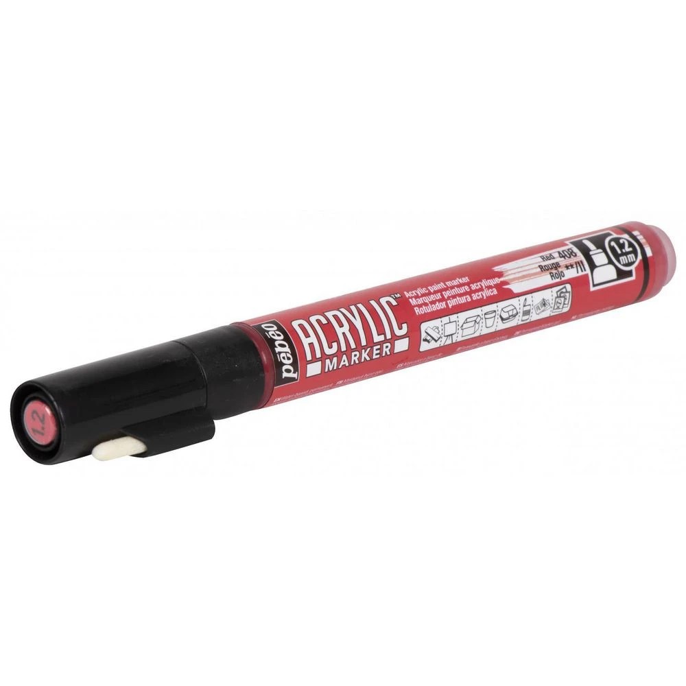 2 Pebeo Acrylic Paint Marker 1.2mm Red, 2 of 3