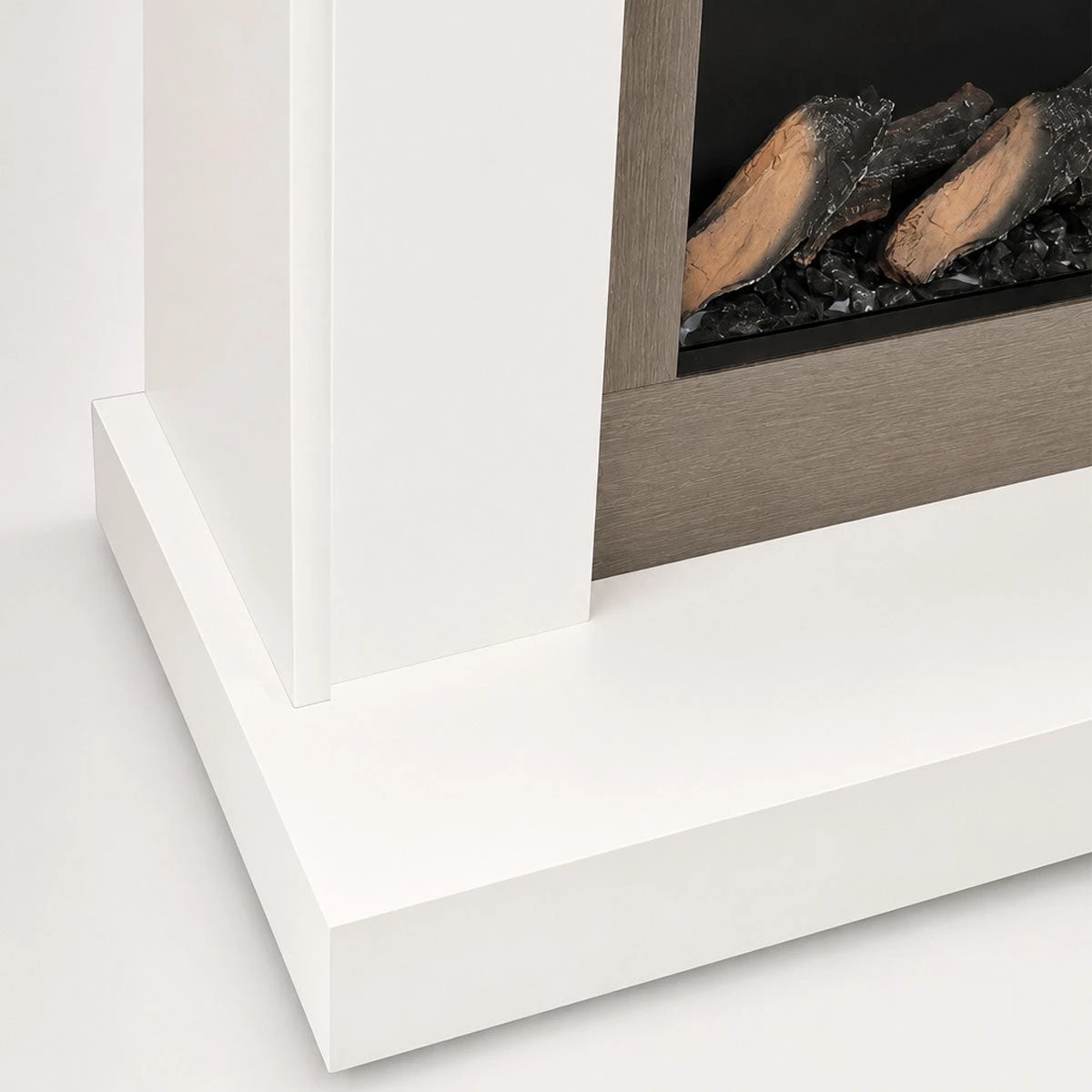 10 Moda Living Nilla Hearth Pure White Mantel Electric Fireplace Suite - White, 10 of 10