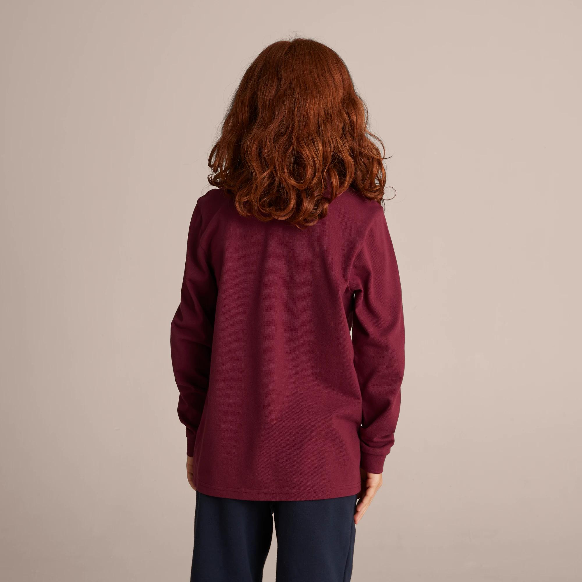 3 Target School Polo Long Sleeve Top BURGUNDY, 3 of 7