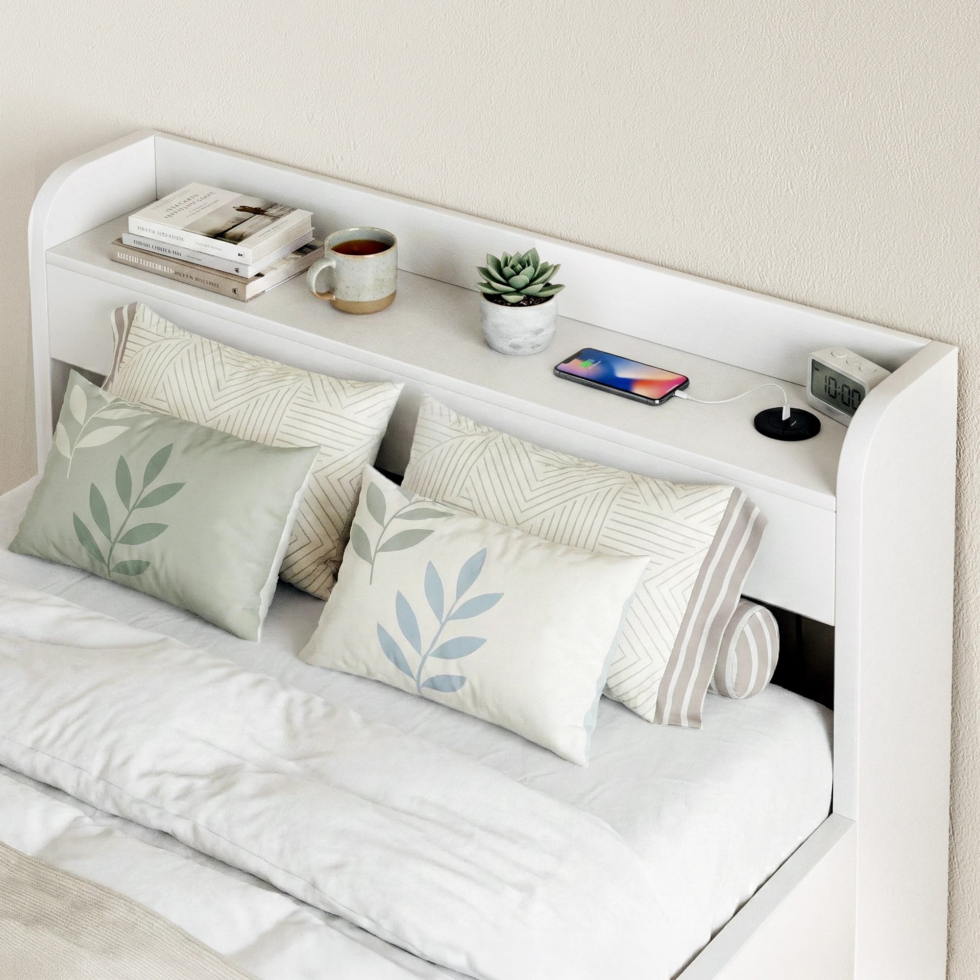 6 Artiss Bed Frame King Single Size with Charging Ports and 2 Drawers - White, 6 of 10