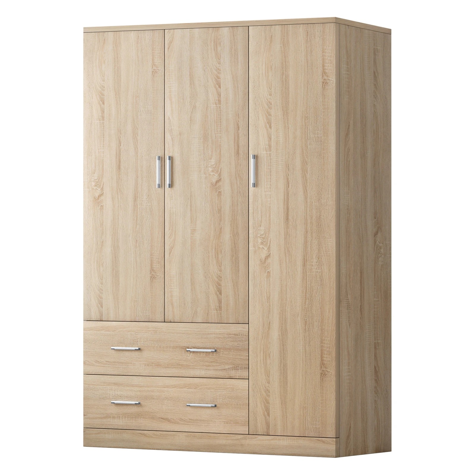 9 Alfordson Wardrobe Clothes Closet Storage Cabinet Organizer Drawer Shelf - Oak, 9 of 9