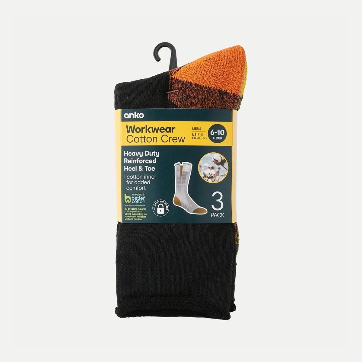 3 3 Pack Workwear Cotton Rich Socks BLACK, 3 of 3