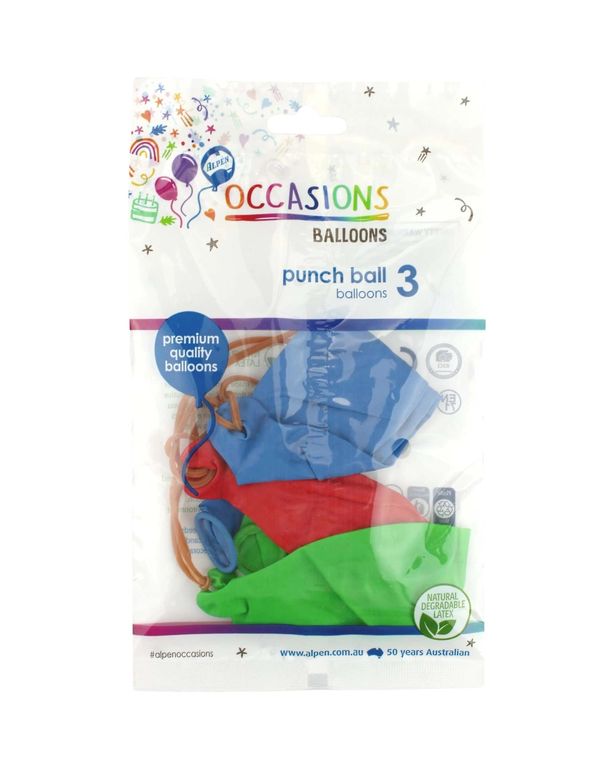 2 Alpen Punch Ball Balloons Pack of 3 - Multi, 2 of 2