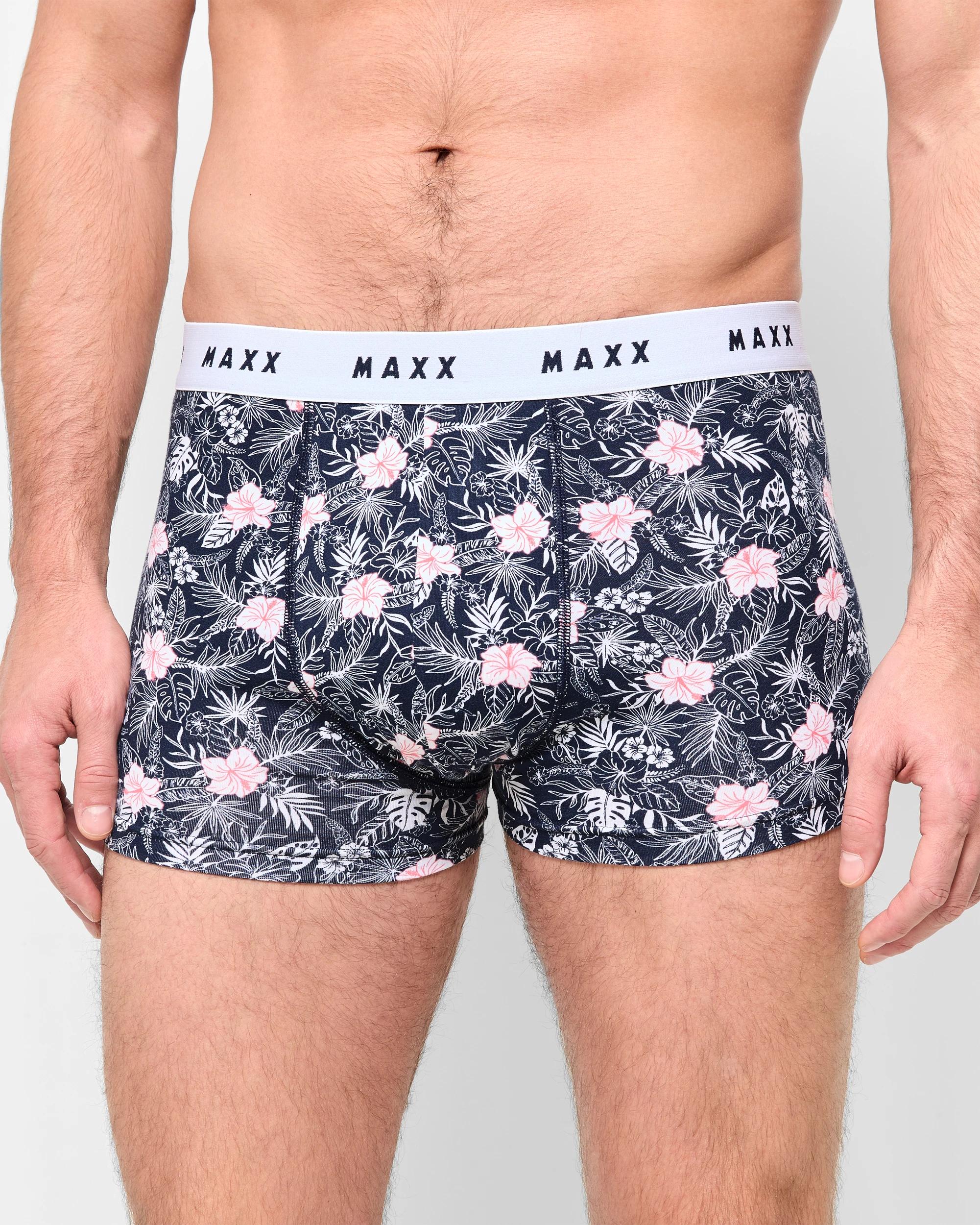 2 Mens Australian Cotton Blend Hipster Trunk 3 Pack - Maxx NAVY/RED/HIBISCUS, 2 of 4