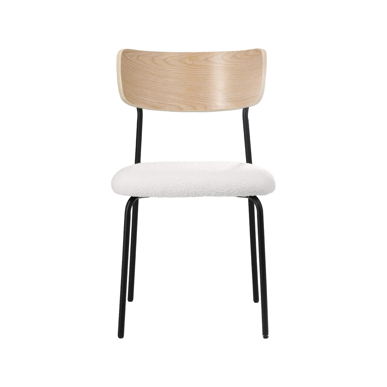 7 Oikiture 4PCS Dining Chairs Kitchen Chair Padded Lounge Seat Sherpa White - White, 7 of 10