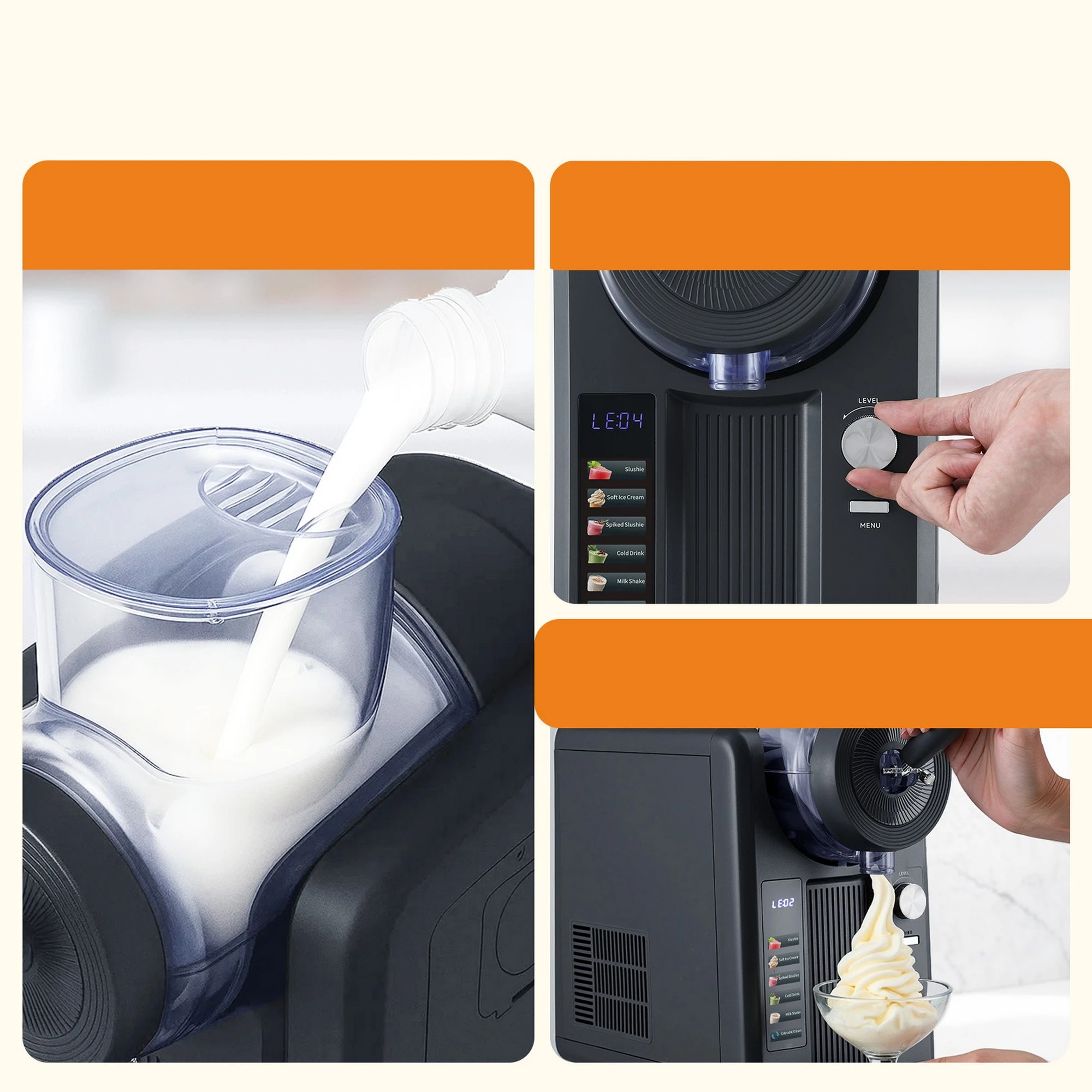 8 Devanti 6in1 Slushie Machine Ice Cream Maker 2L Frozen Smoothies Milkshakes - Black, 8 of 8
