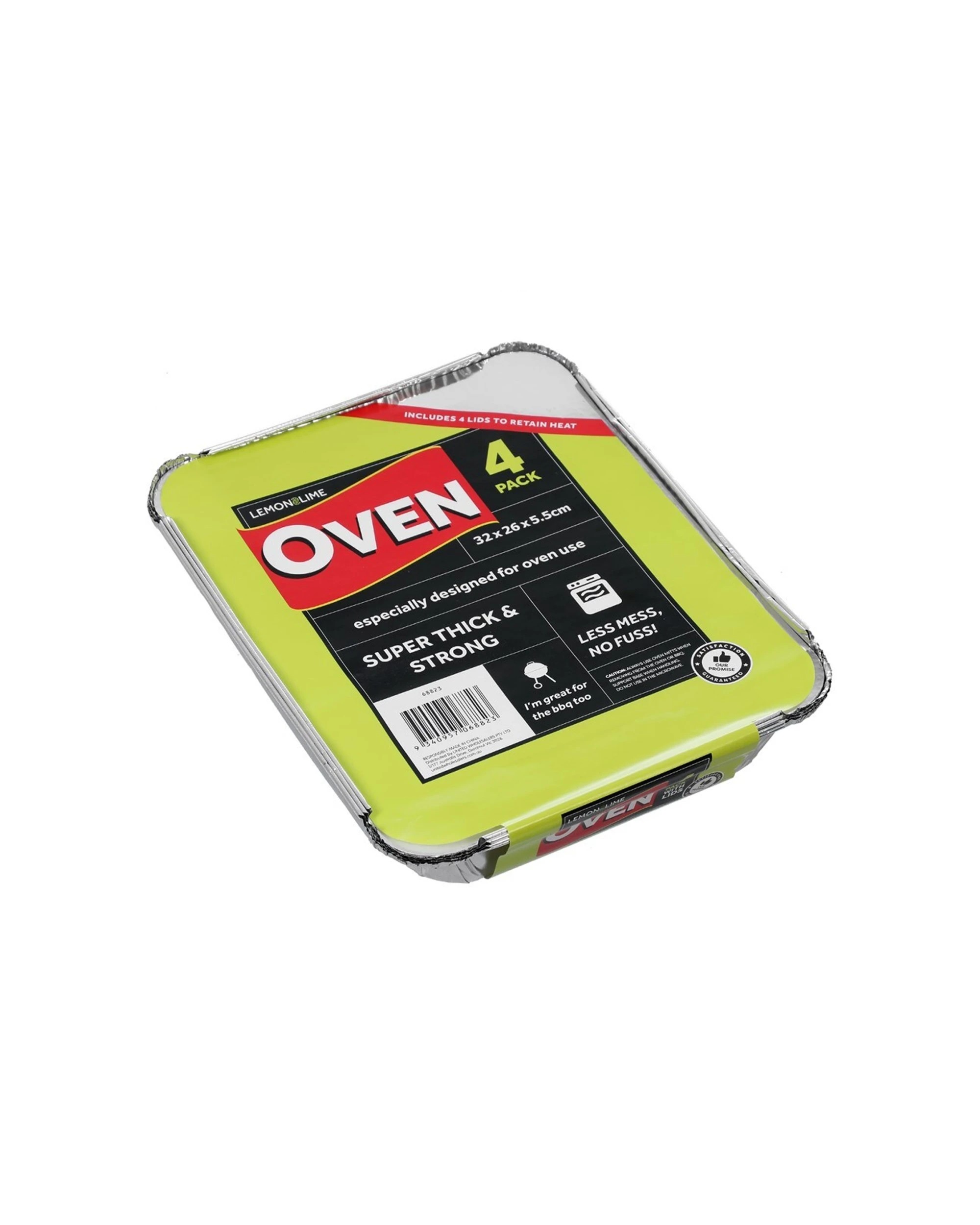 2 Lemon & Lime 12PK Foil Container With Lid Shelf Ready 32x26x5.5cm - Silver, 2 of 4