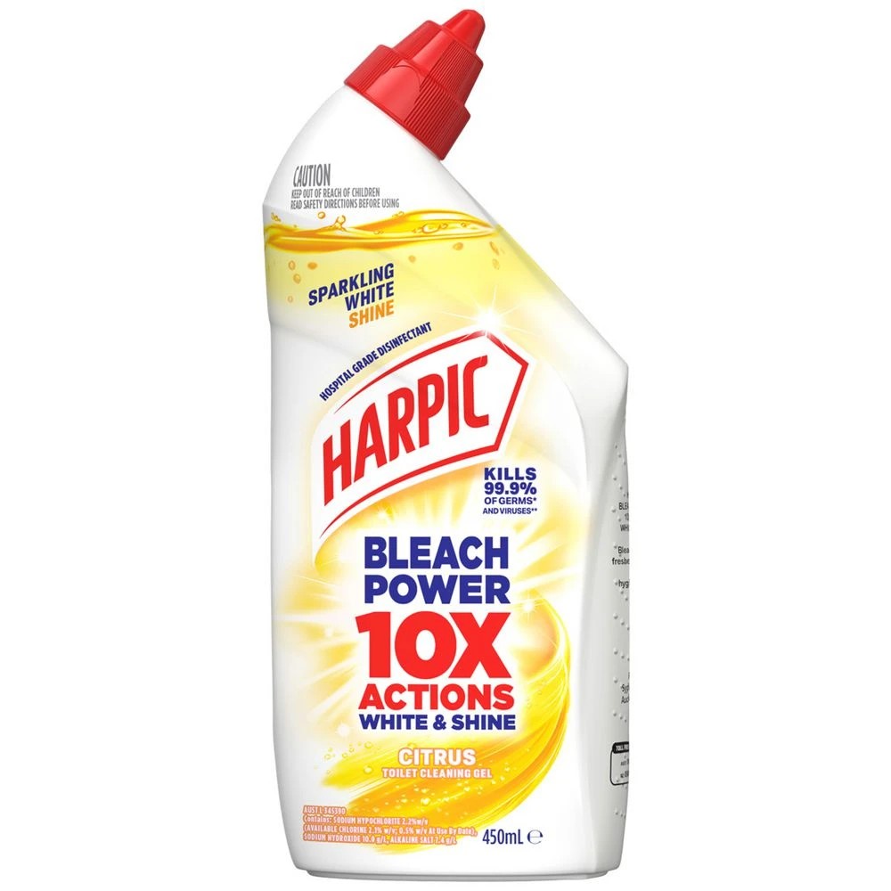 1 Harpic White and Shine Ultimate Bleach Power Citrus 450ml, 1 of 4