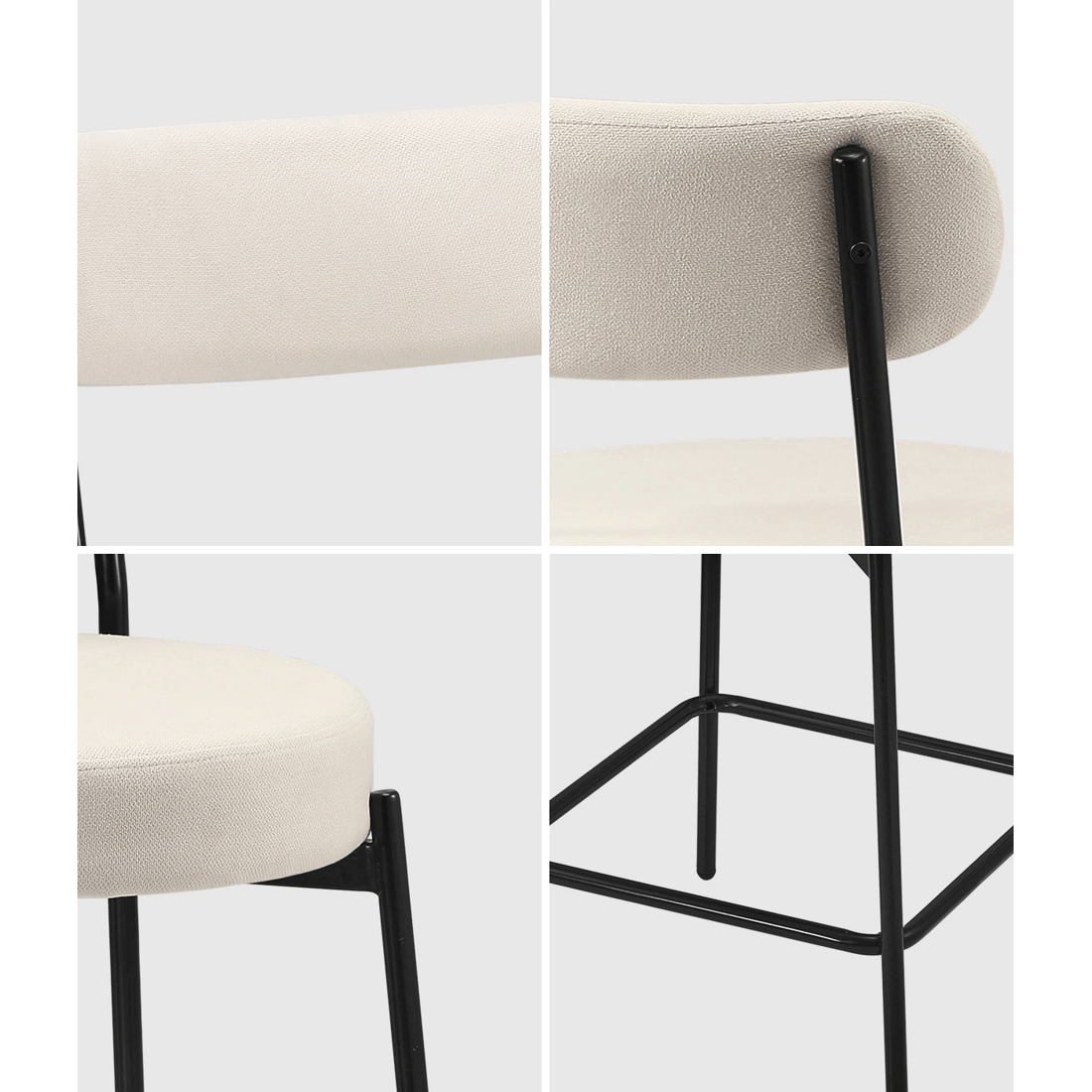 4 Oikiture 4x Bar Stools Kitchen Dining Chairs Counter Stool
 - Beige, 4 of 10