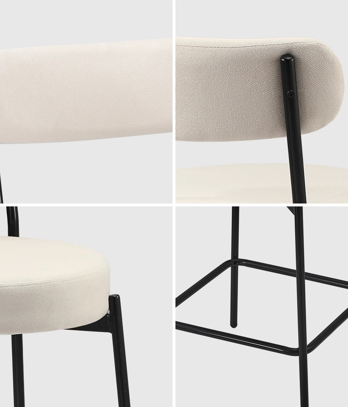 4 Oikiture 4x Bar Stools Kitchen Dining Chairs Counter Stool
 - Beige, 4 of 10