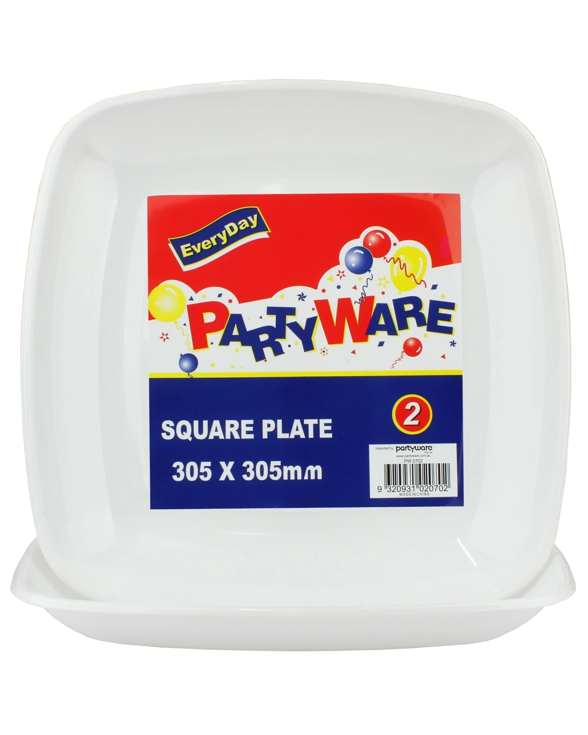 1 Partyware Square Plastic Serving Platters Pack of 2 - White, 1 of 1