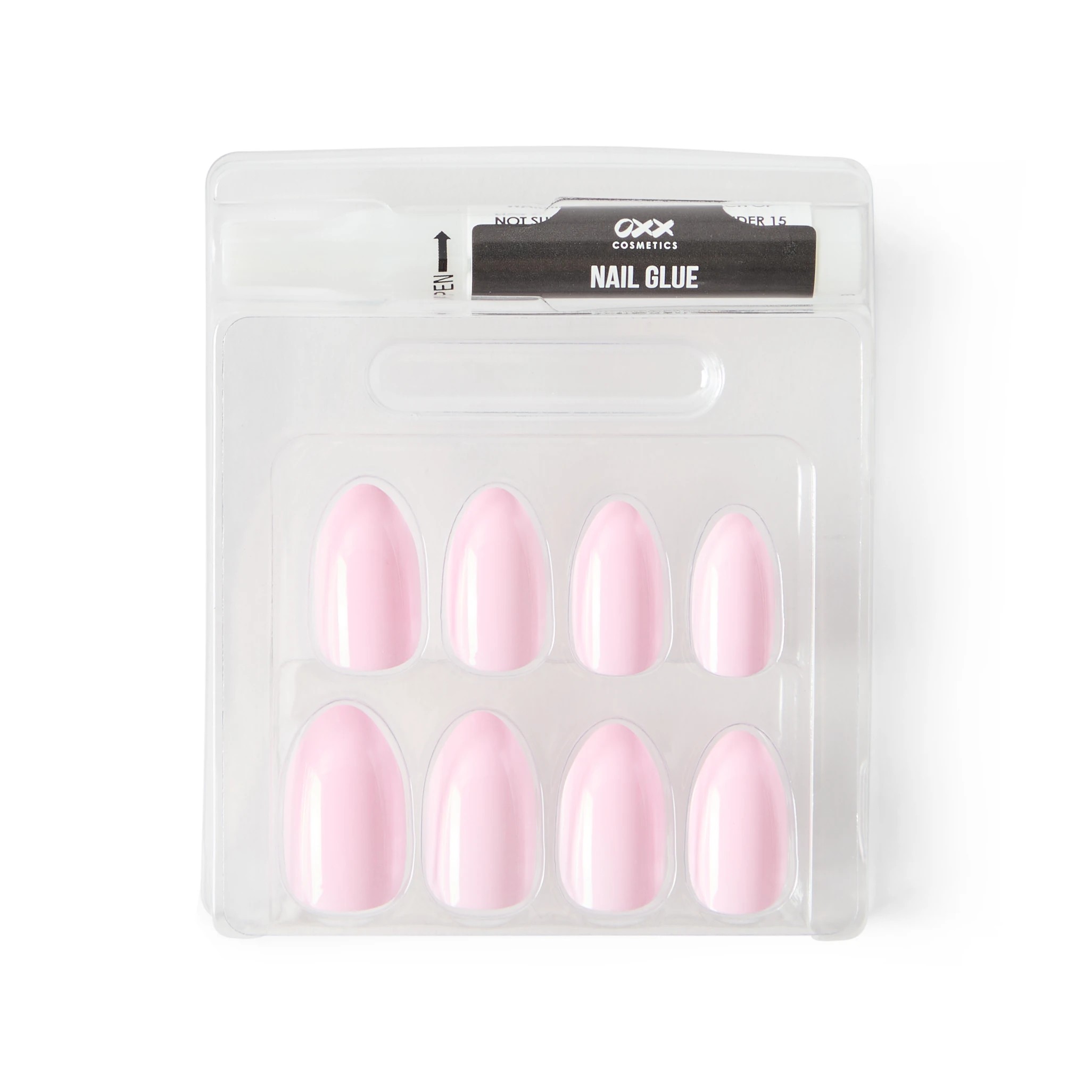 4 OXX Cosmetics 24 Pack Artificial Nails with Adhesive - Almond Shape, Pink, 4 of 4