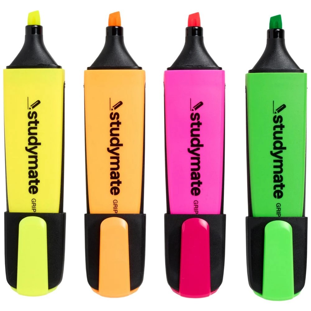 5 Studymate Grip Highlighters Chisel Tip Brights 4 Pack, 5 of 9