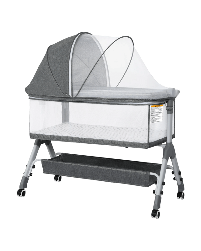 Bopeep Baby Cot Bed Crib Portable Bassinet Safety Fence Adjustable Bedside, - 