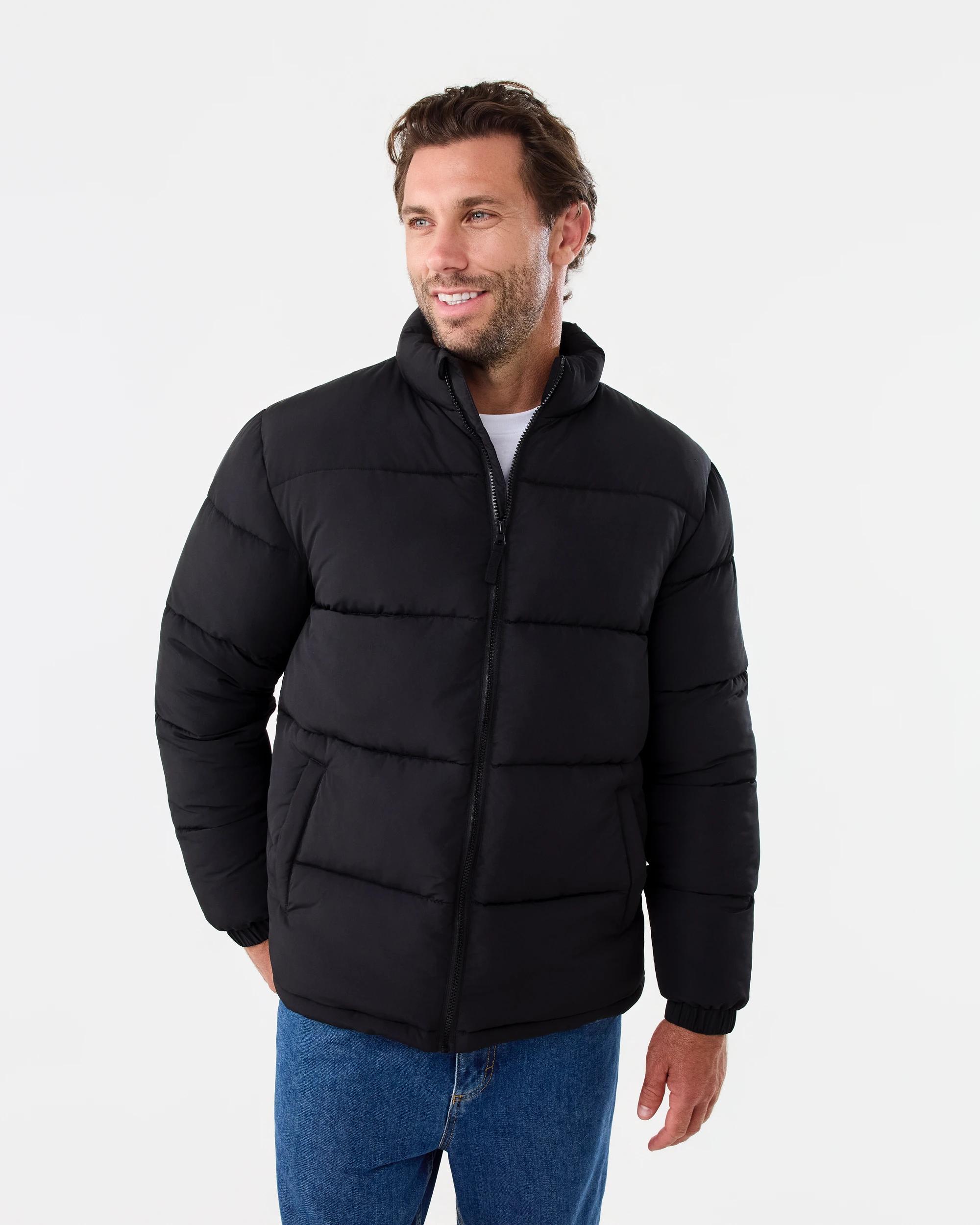 2 Funnel Neck Puffer Jacket Black, 2 of 7