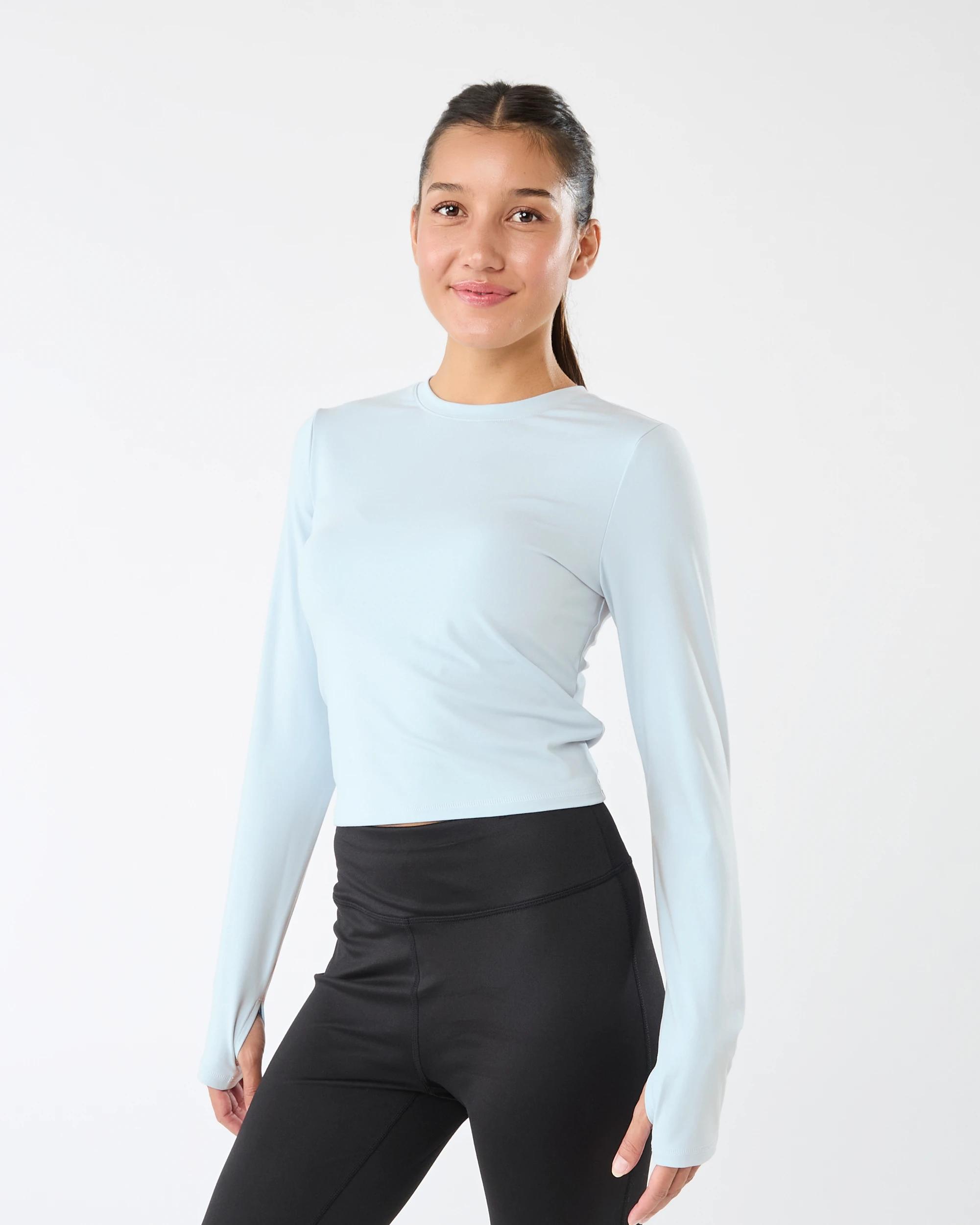 2 Active Womens Long Sleeve Ultrasoft Top Seashell, 2 of 7