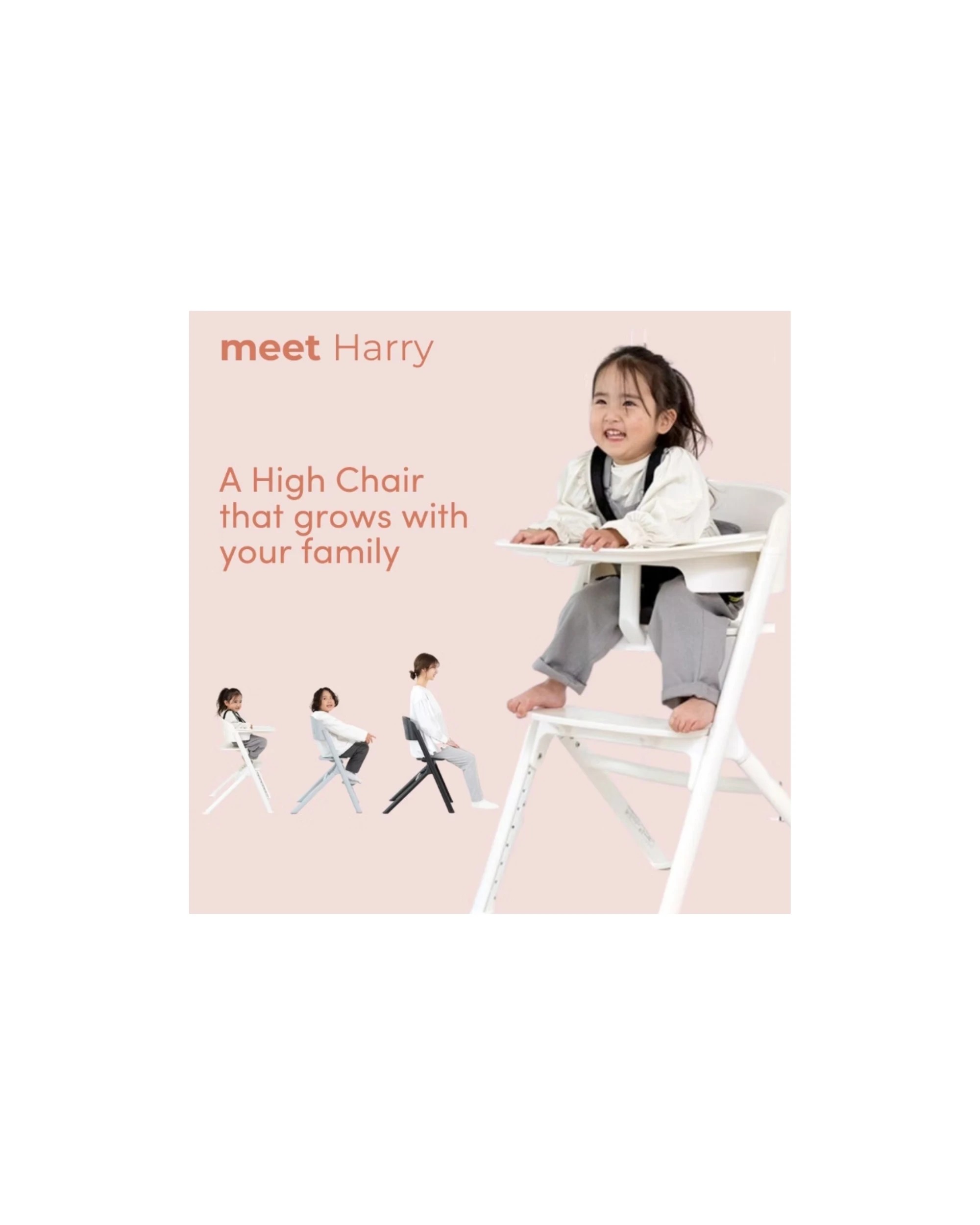 2 Babystudio Harry Adjustable 3-in-1 Highchair - White, 2 of 3