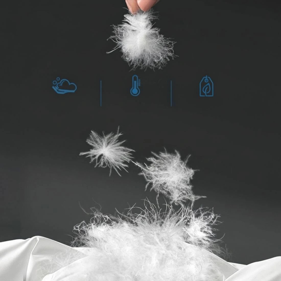 6 Giselle Bedding 500GSM Duck Down Feather Quilt King - White, 6 of 8