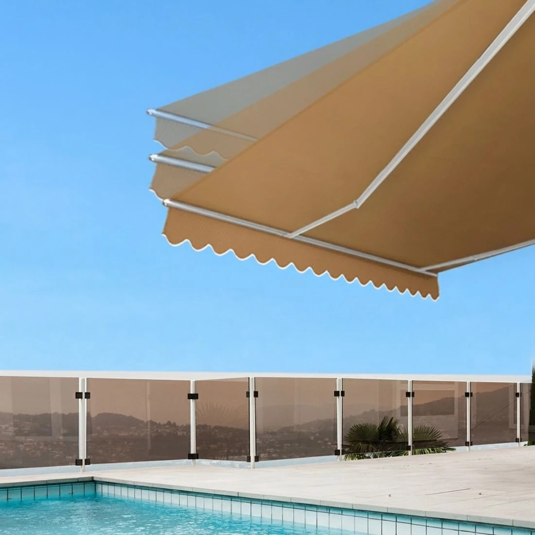6 Instahut Retractable Folding Arm Awning Motorised Remoter Sunshade 2.5Mx2M - Beige, 6 of 7