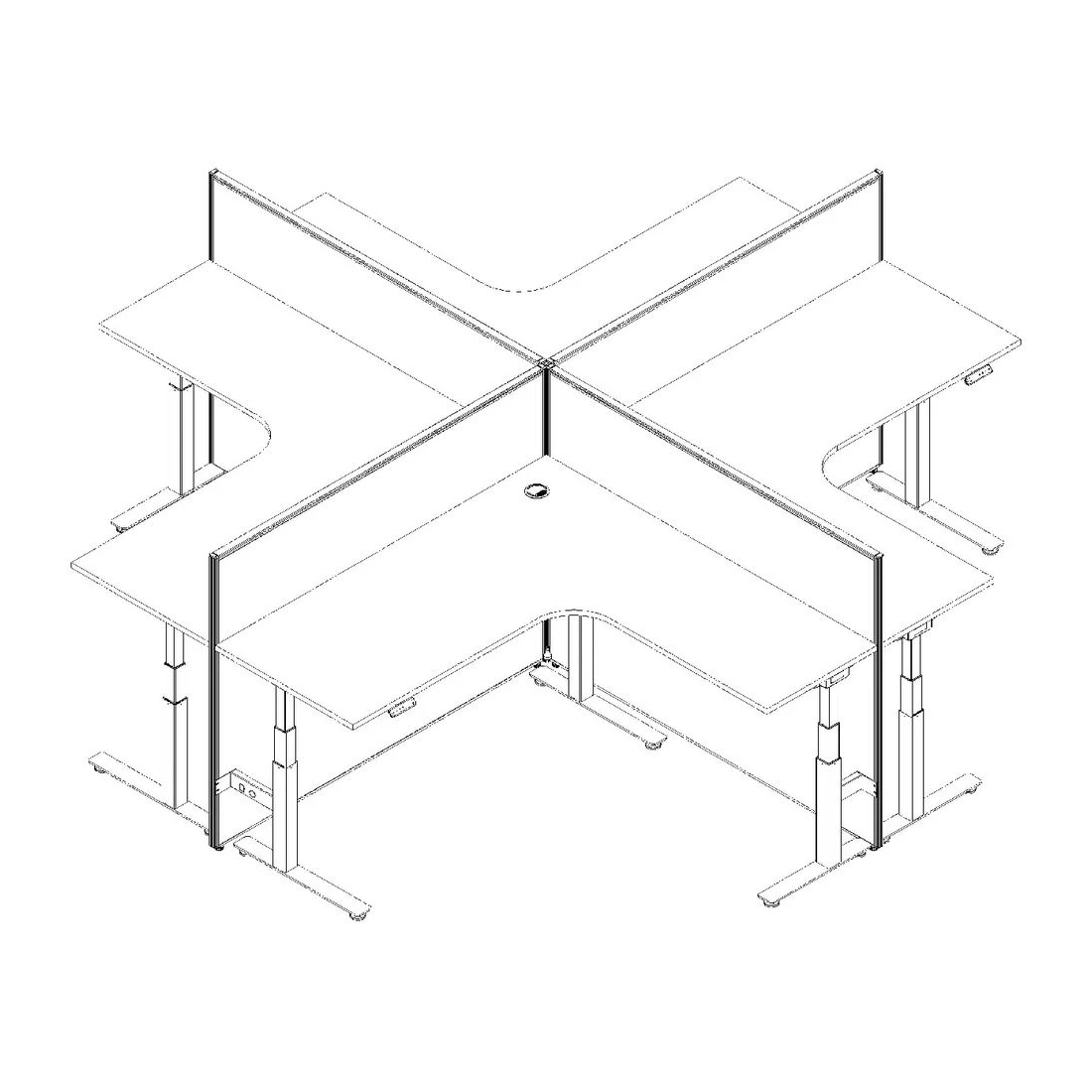 9 Stilford Screen 1200 W x 1250 H mm White Frame Grey Fabric, 9 of 10