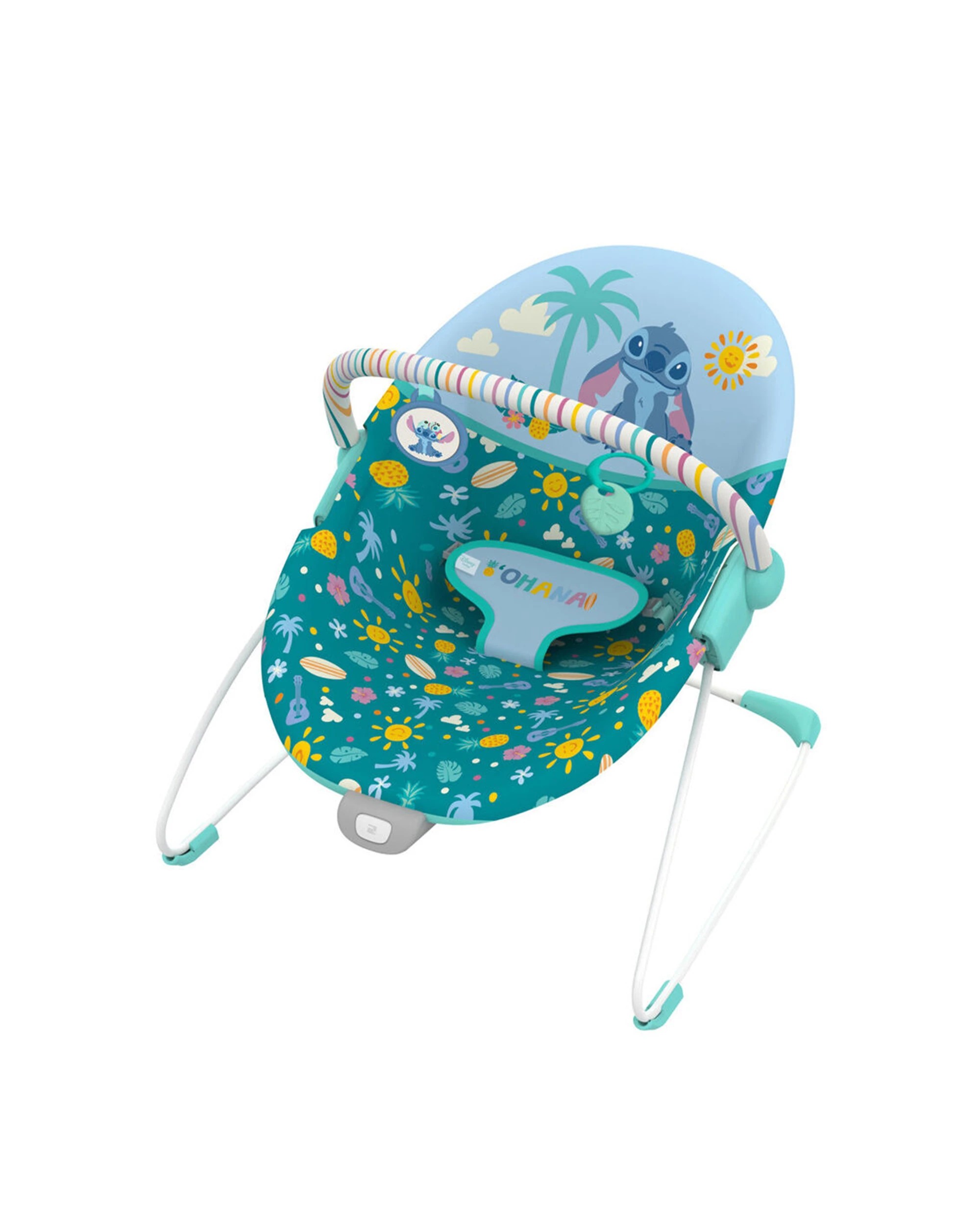 1 Bright Starts Stitch Ohana Paradise Vibrating Baby Bouncer 0-6 Months - Multi, 1 of 6