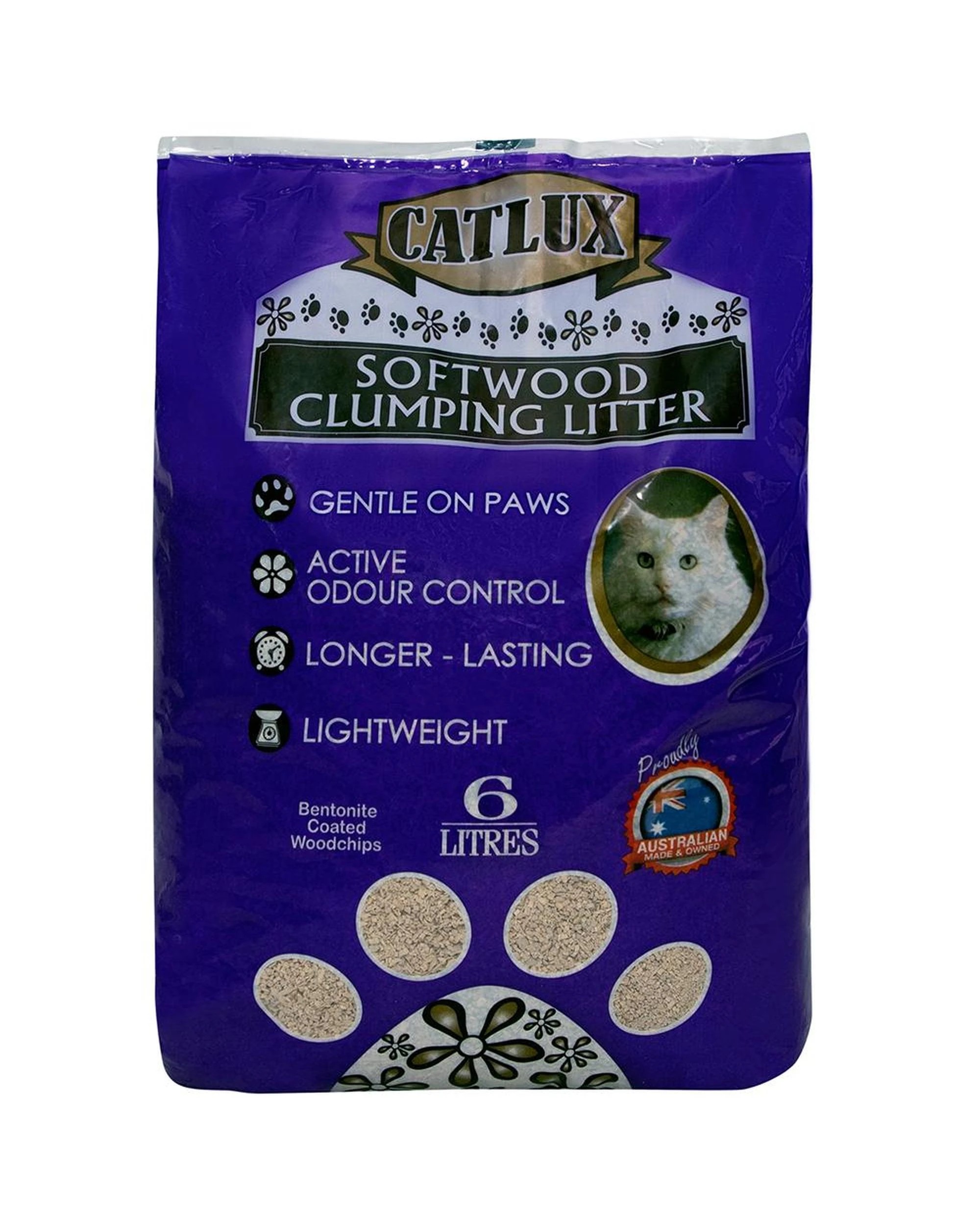 1 Catlux Odour Control Softwood Cat Clumping Litter 6L, 1 of 1