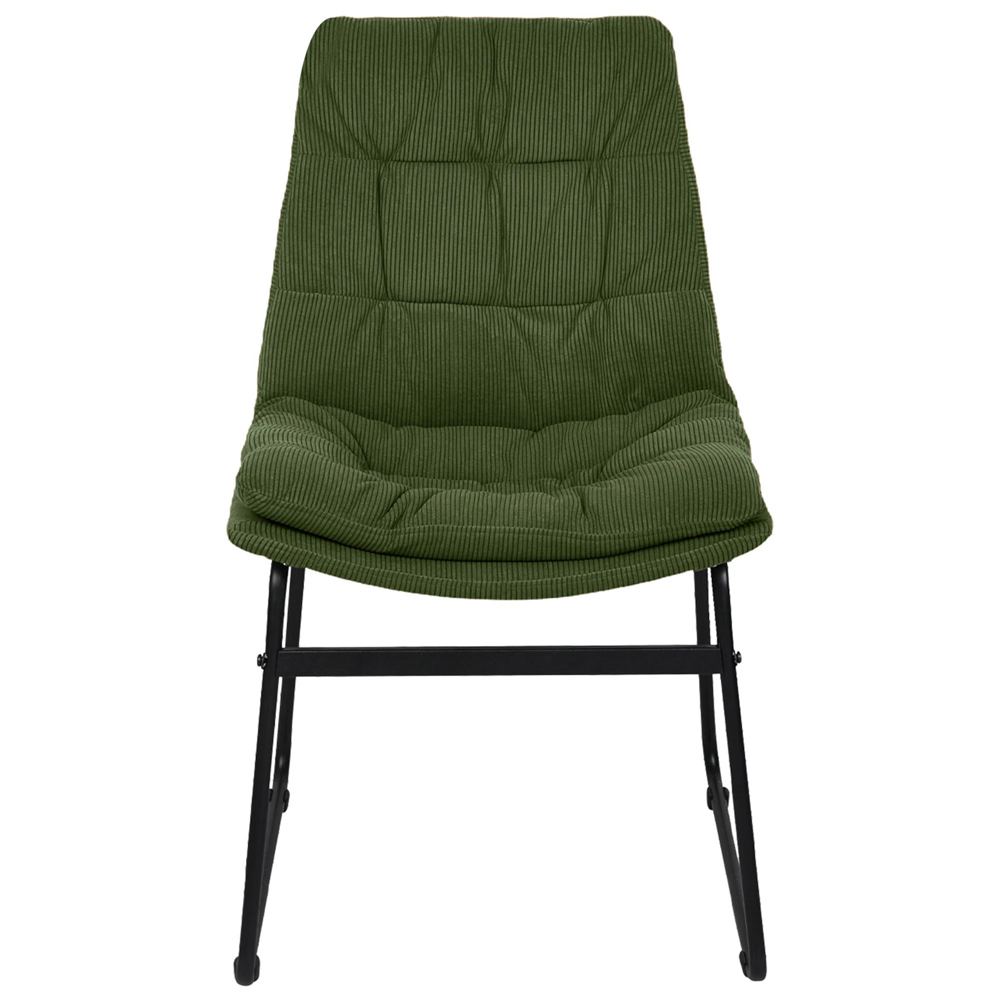 2 Levede 2x Dining Chairs Industrial Soft Corduroy Kitchen Padded Seat - Green, 2 of 9