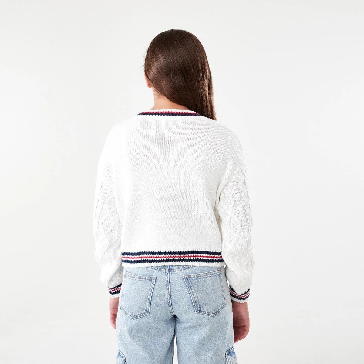 2 Cable Knit Jumper Snw White, 2 of 9