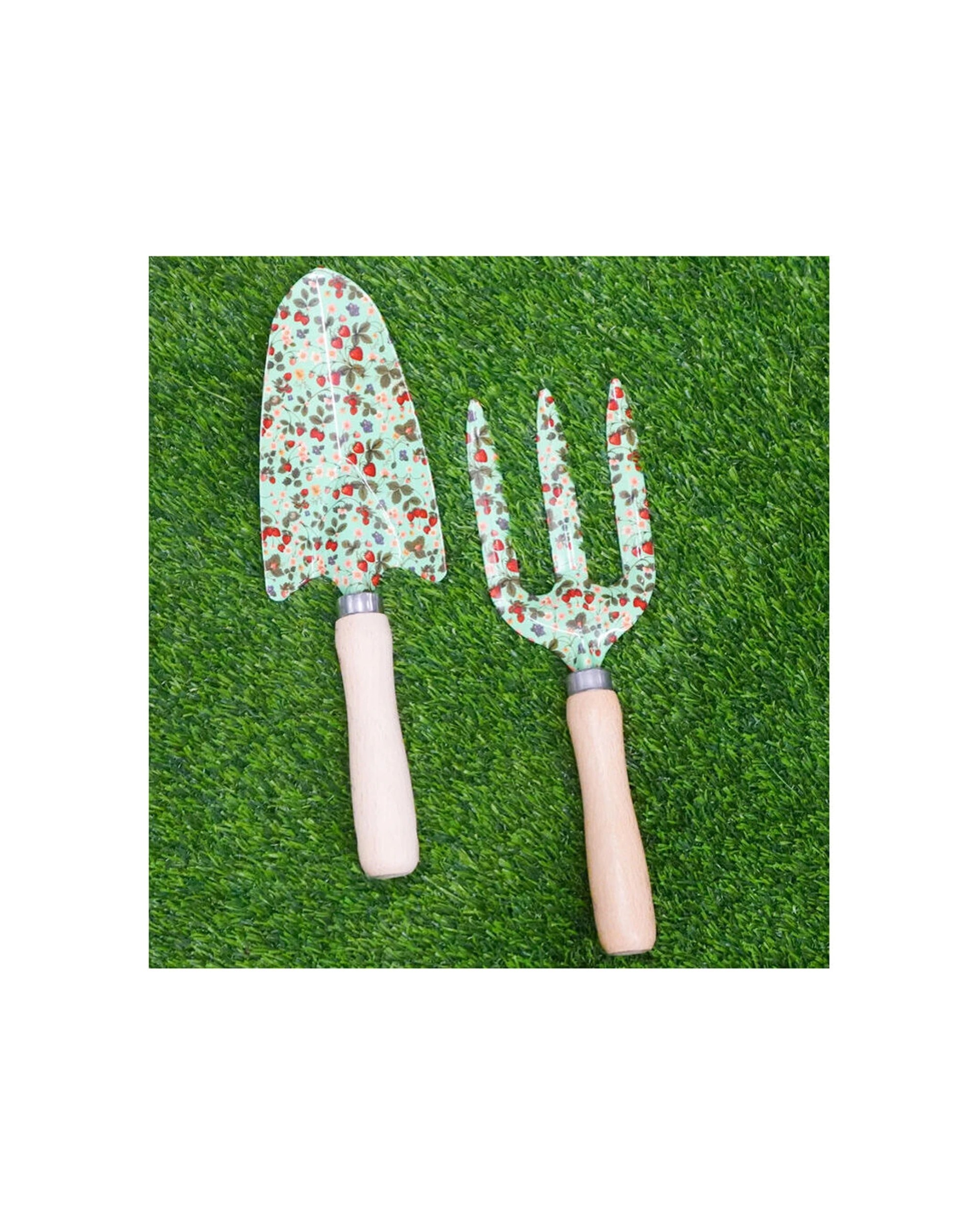 2 Urban 2pc Urban Metal Timber Strawberry Field Gardening Tools Set 29cm - Green, 2 of 2