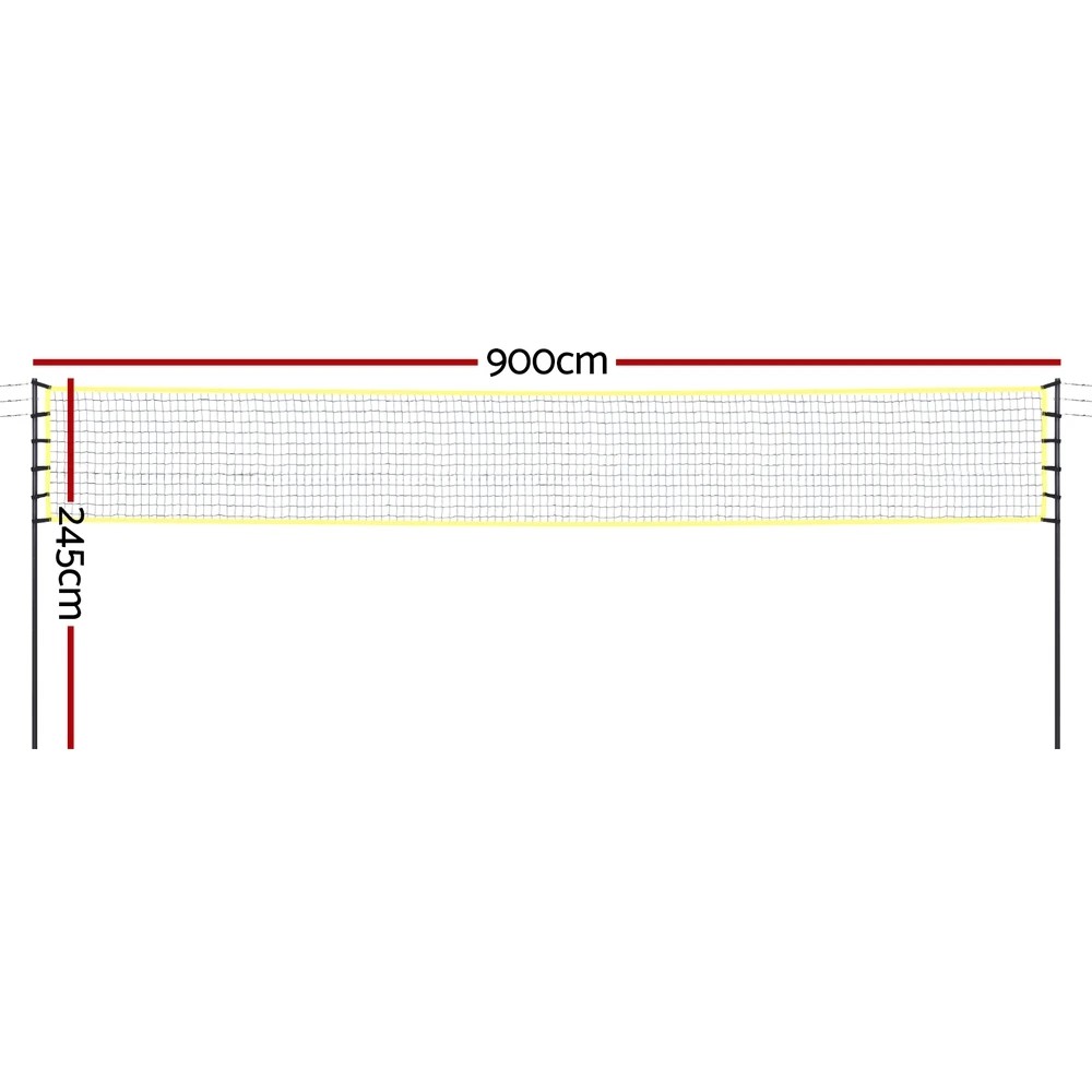 2 Everfit 9M Portable Volleyball Net Set with Ball Boundary Lines Badminton - Yellow, 2 of 6