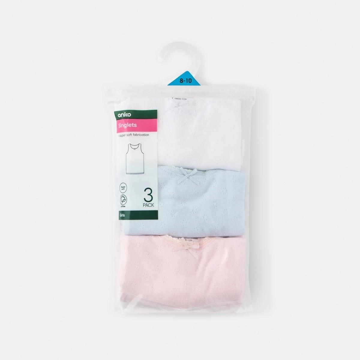 6 3 Pack Super Soft Singlets Wht Multi, 6 of 6