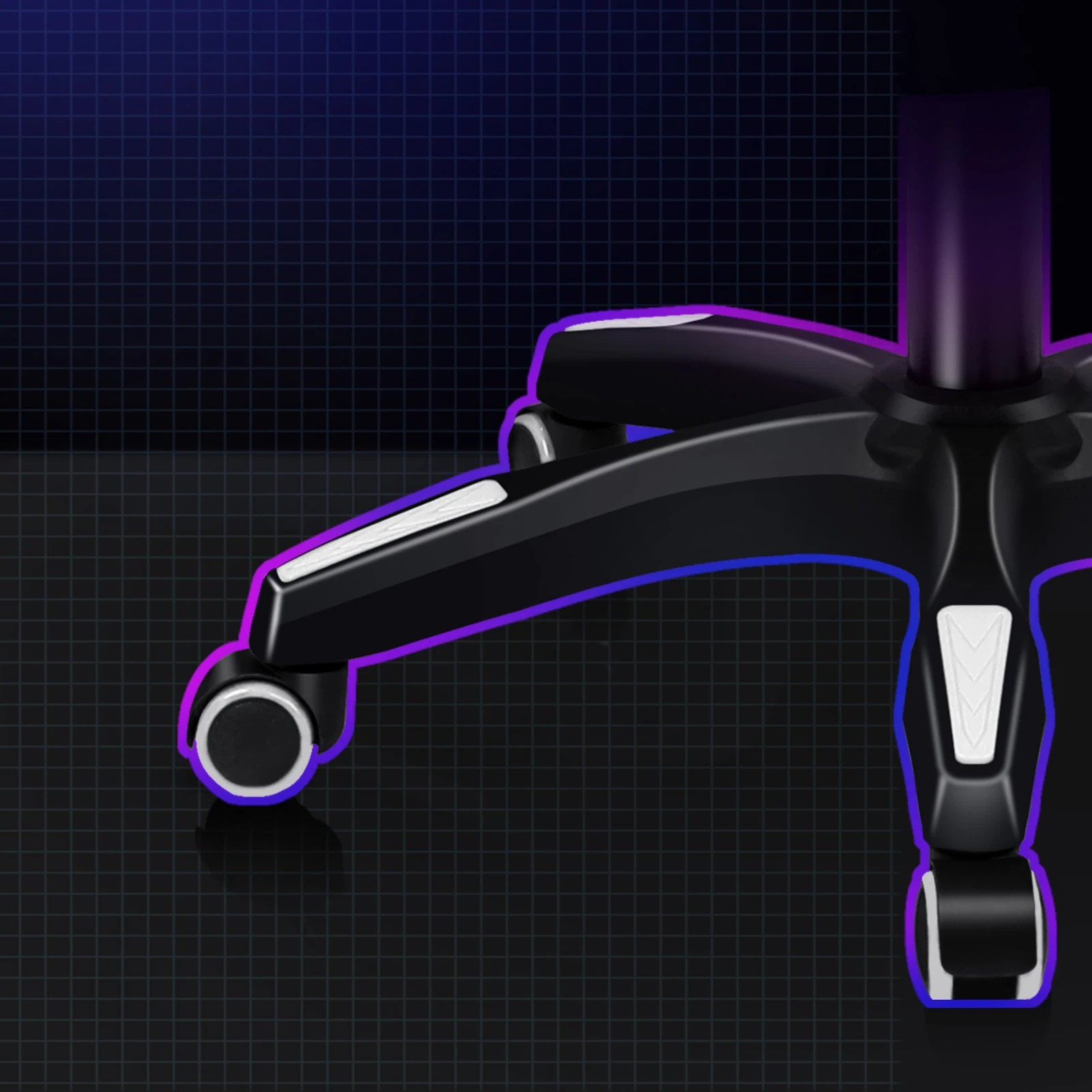 6 Alfordson Gaming Office Chair Massage Computer Footrest Leather - Purple White, 6 of 10