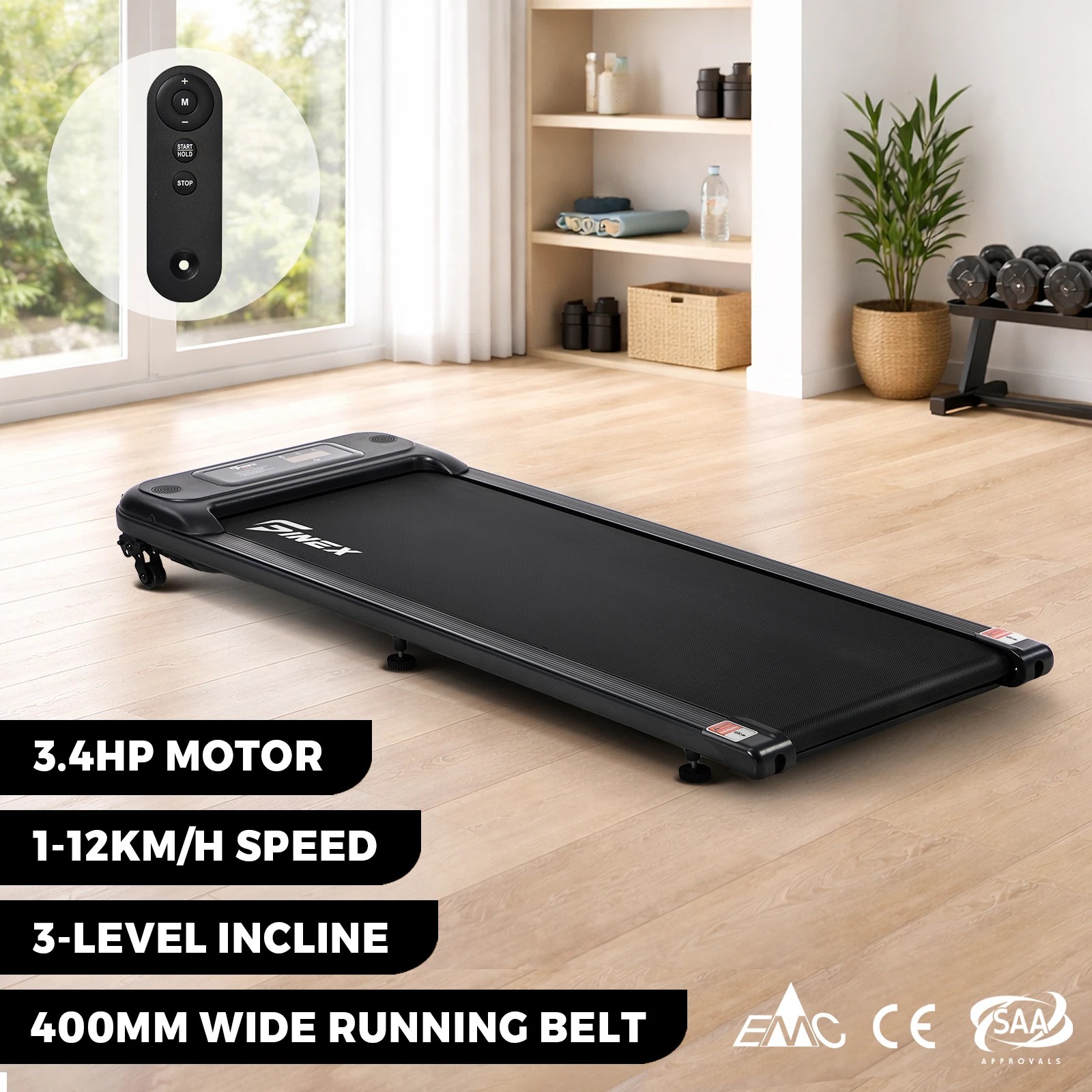 3 Finex Electric Walking Pad 2 in1 Under Desk Treadmill - Black, 3 of 10