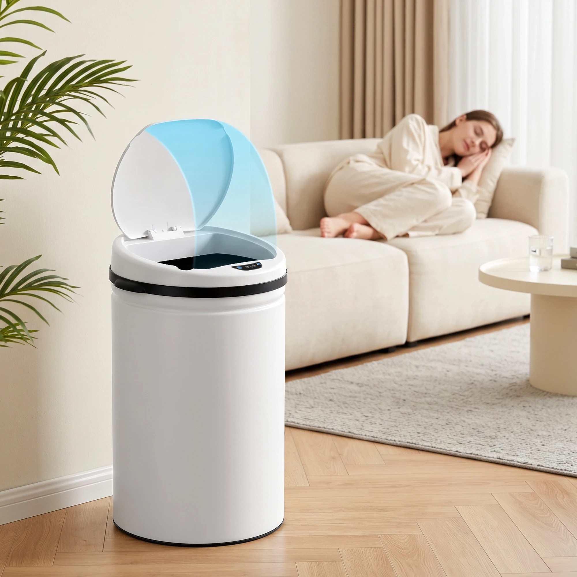 7 Devanti 30L Sensor Bin Automatic Touchless Trash Can Garbage Rubbish - White, 7 of 9