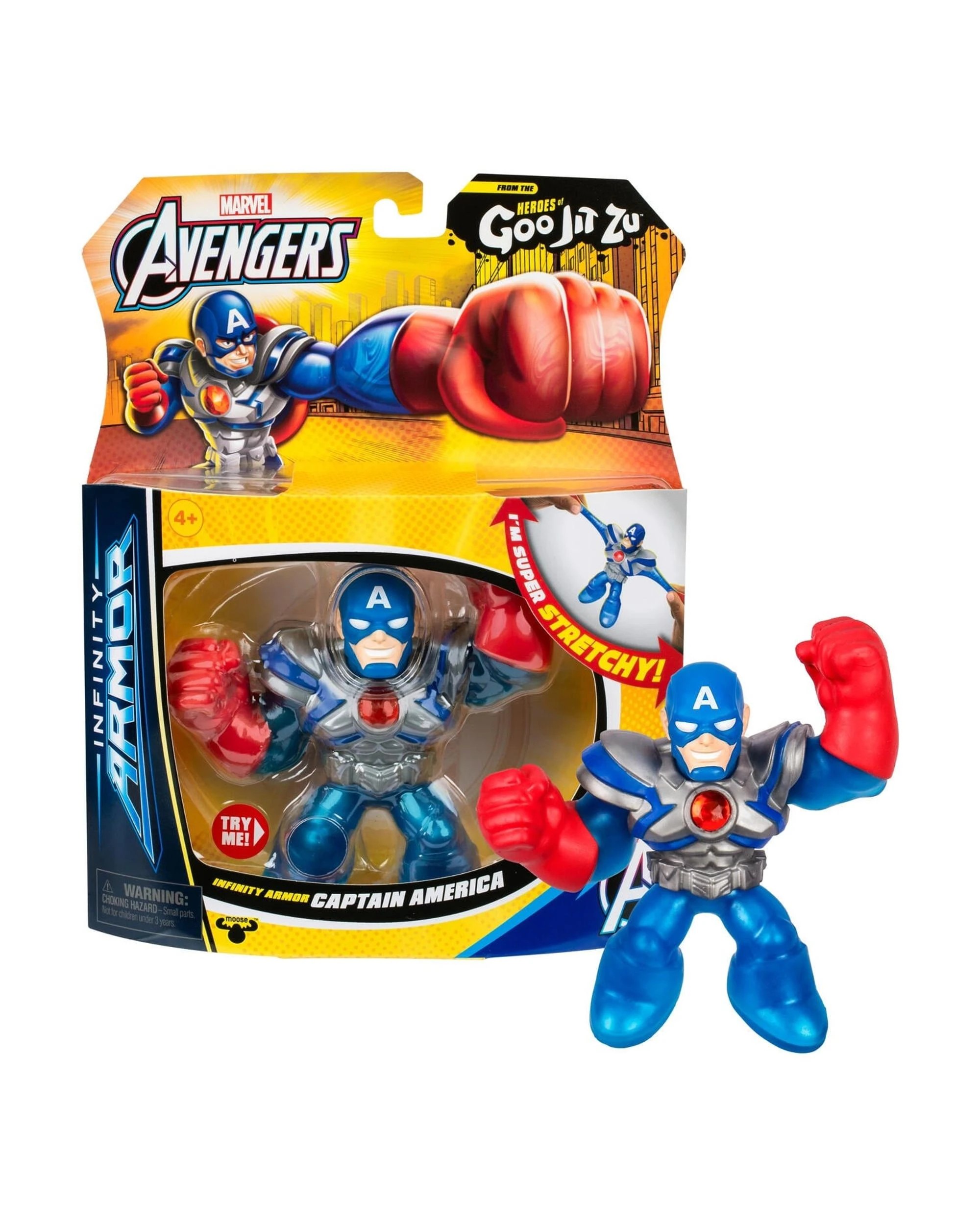 1 Heroes of Goo-Jit-Zu Marvel Series 11 Infinity Armor Captain America Hero Pack, 1 of 4