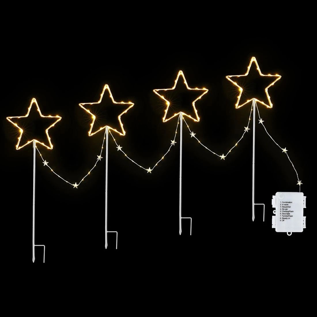 3 Jingle Jollys 4 PCS Christmas Lights Path Ground Light Garden Decorations 144 LED - White, 3 of 6