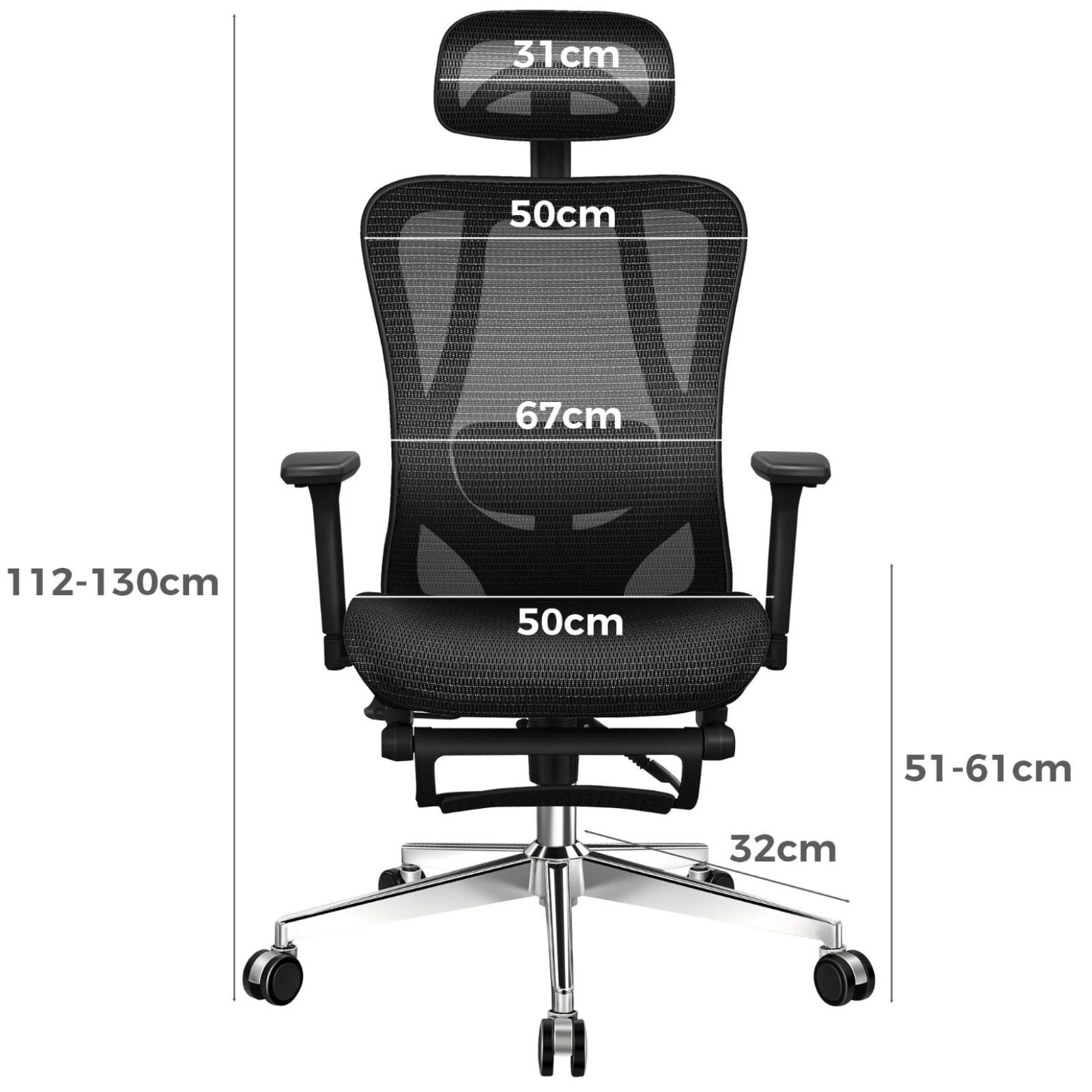 9 Alfordson Office Chair Ergonomic Mesh Seat Executive Work Computer Gaming - Black, 9 of 10