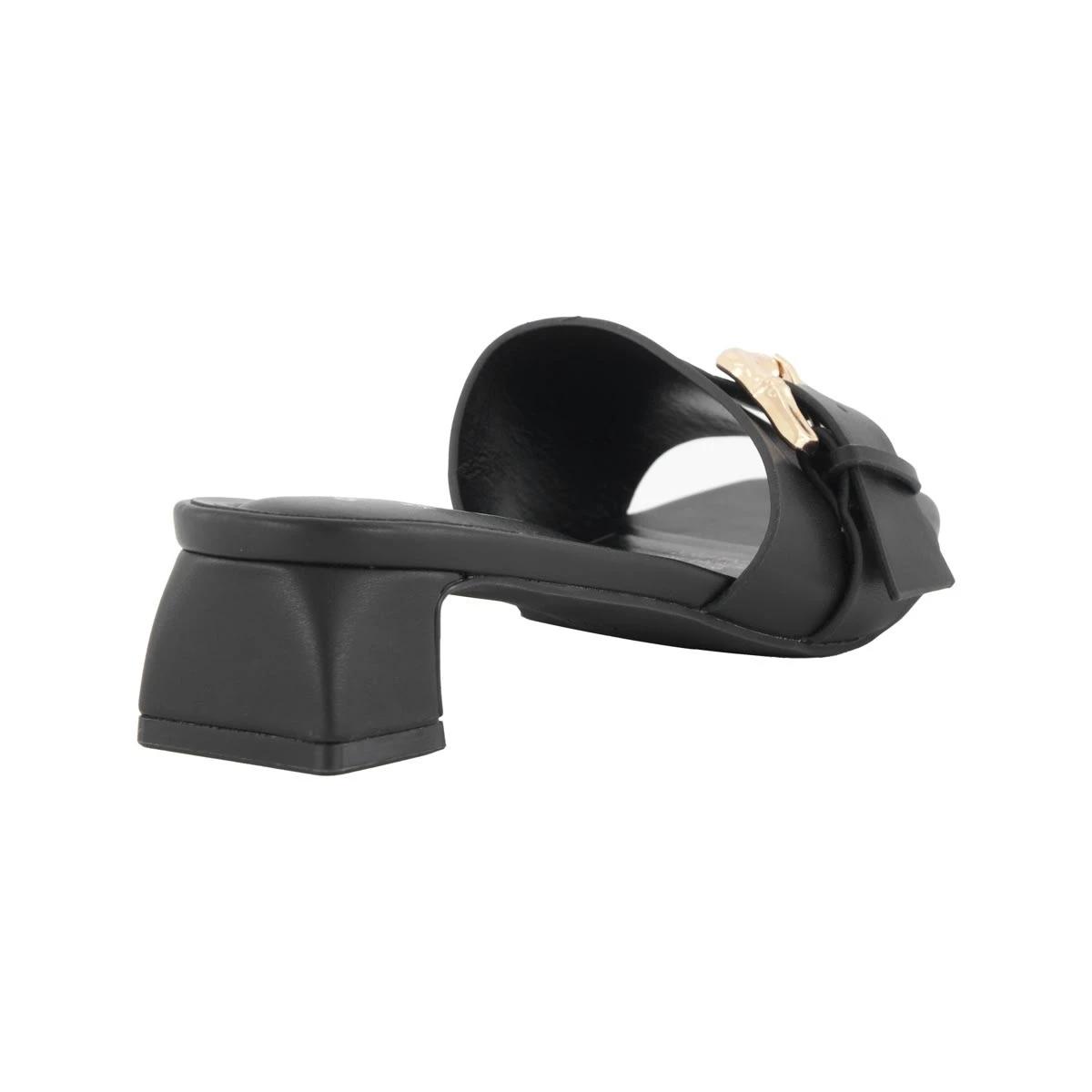 4 Buckle Low Heel Mules Black, 4 of 5