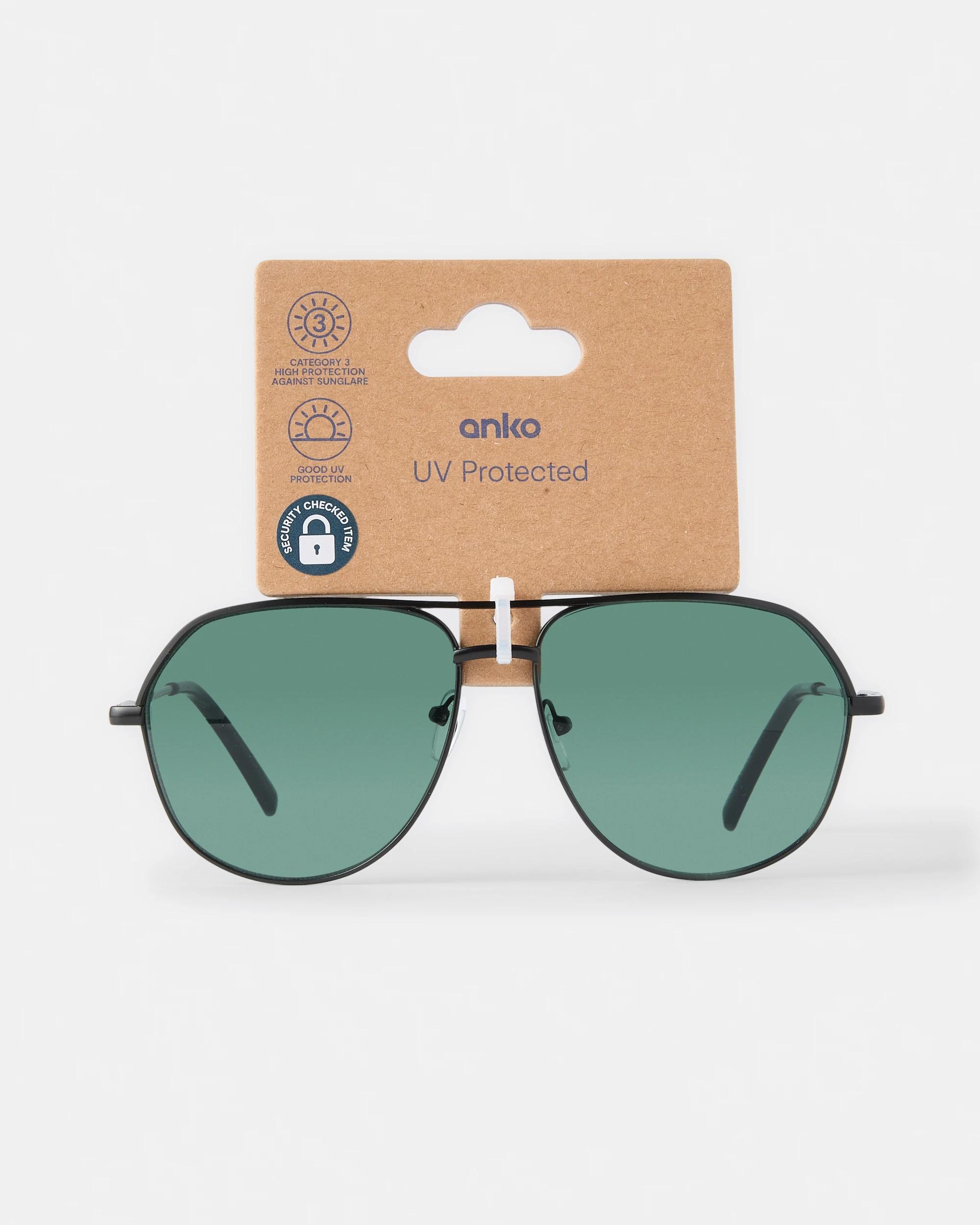 5 Metal Aviator Sunglasses Blk Metal, 5 of 5