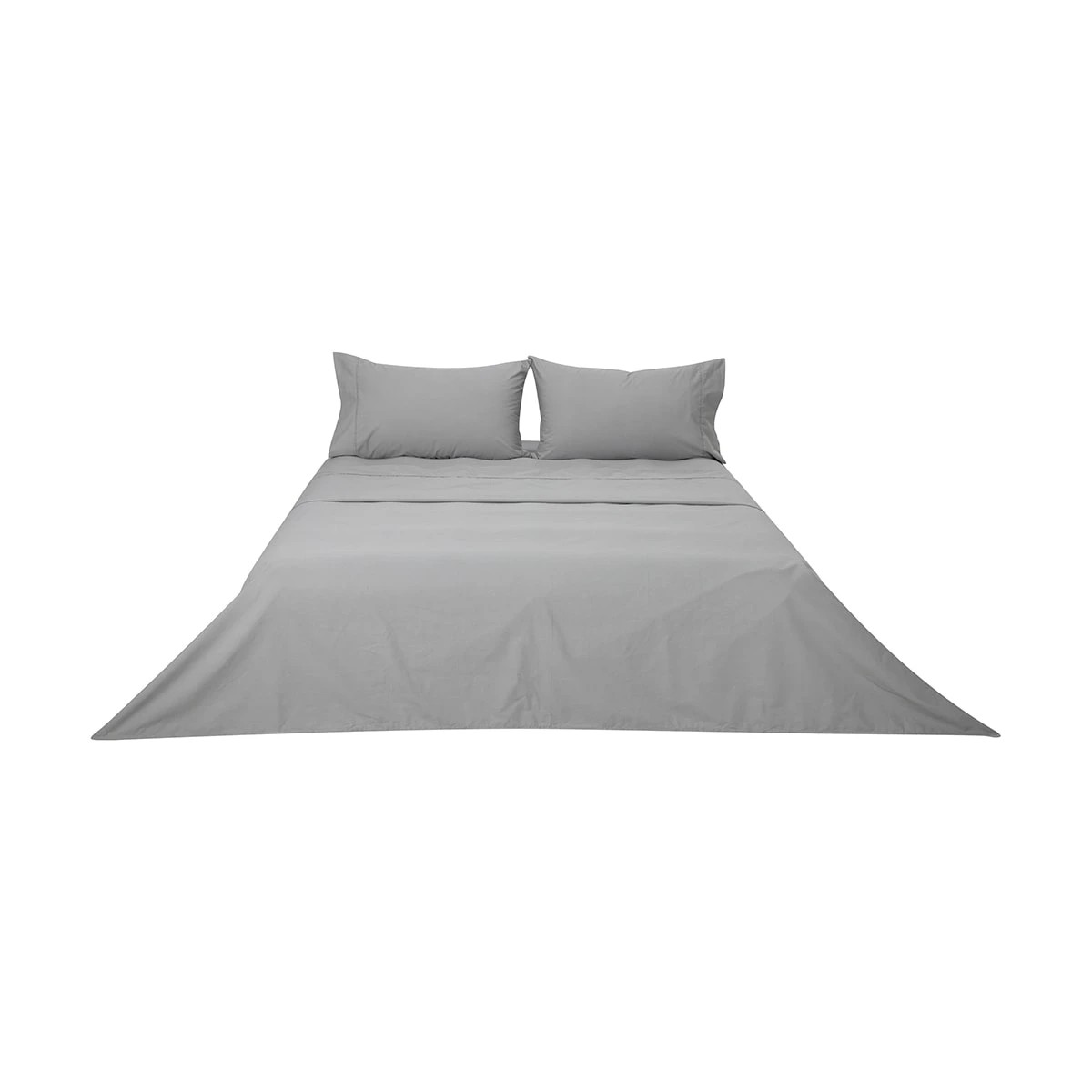 6 225 Thread Count Cotton Rich Sheet Set - Double Bed, Grey, 6 of 6