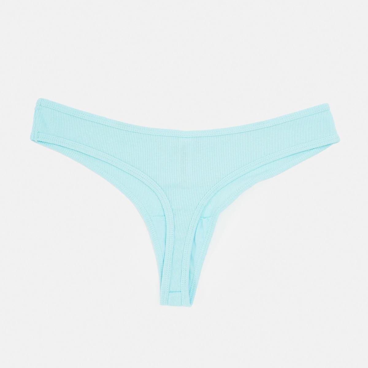 2 Ribbed G-string Briefs BRIGHT TURQUOISE, 2 of 6