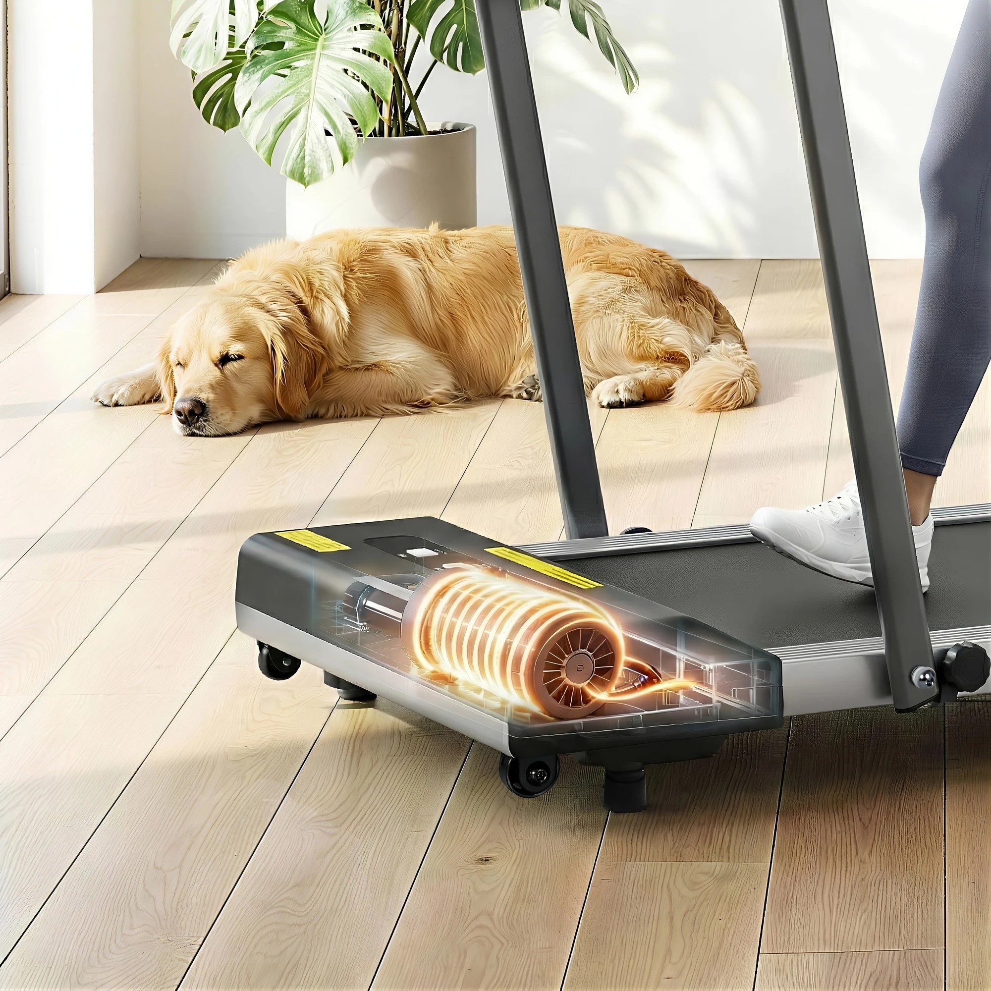 7 Everfit 2 in 1 Treadmill Electric Walking Pad Under Desk Home Gym Fitness 380mm, 7 of 10