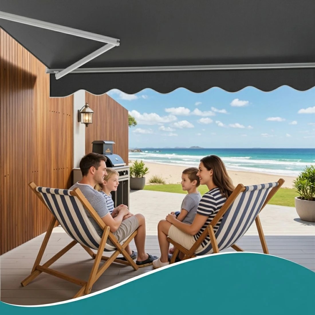 9 Instahut Retractable Folding Arm Awning Motorised Sunshade 3M X 2M - Grey, 9 of 9